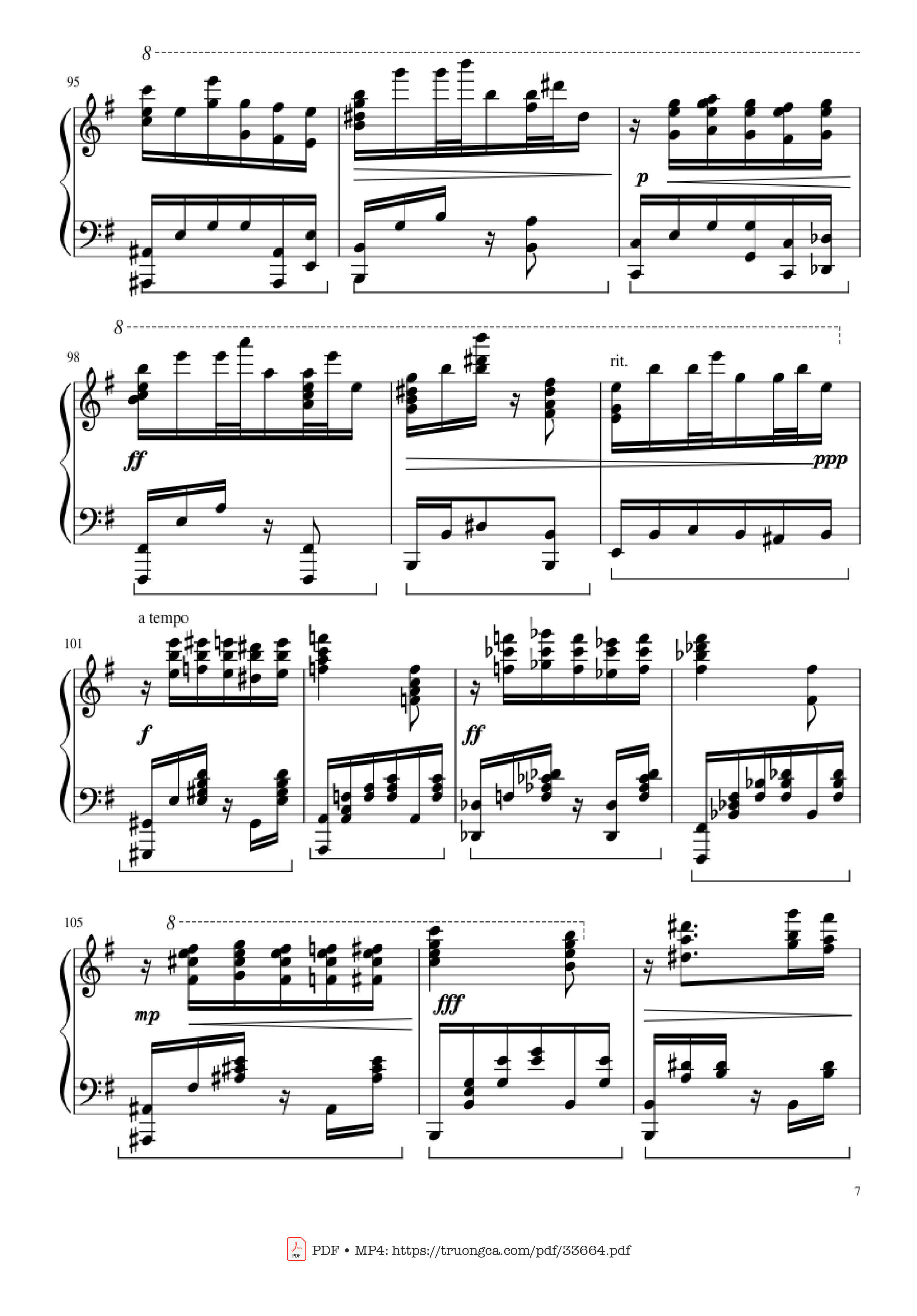 Page 7 of the piano sheet music PDF Piano – Slavonic Dances, Op.72 No.2 Piano Solo by Antonin Leopold Dvorak