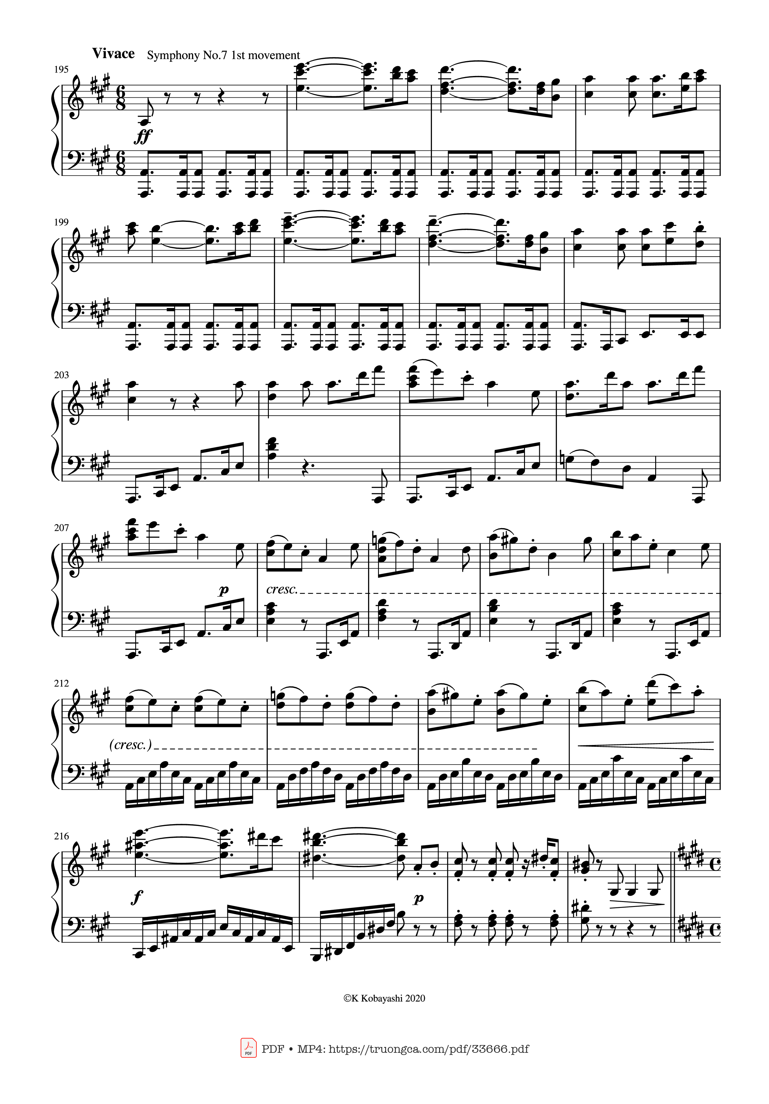 Page 9 of the piano sheet music PDF Piano – Beethoven Medley for classical Piano beginners by Ludwig van Beethoven