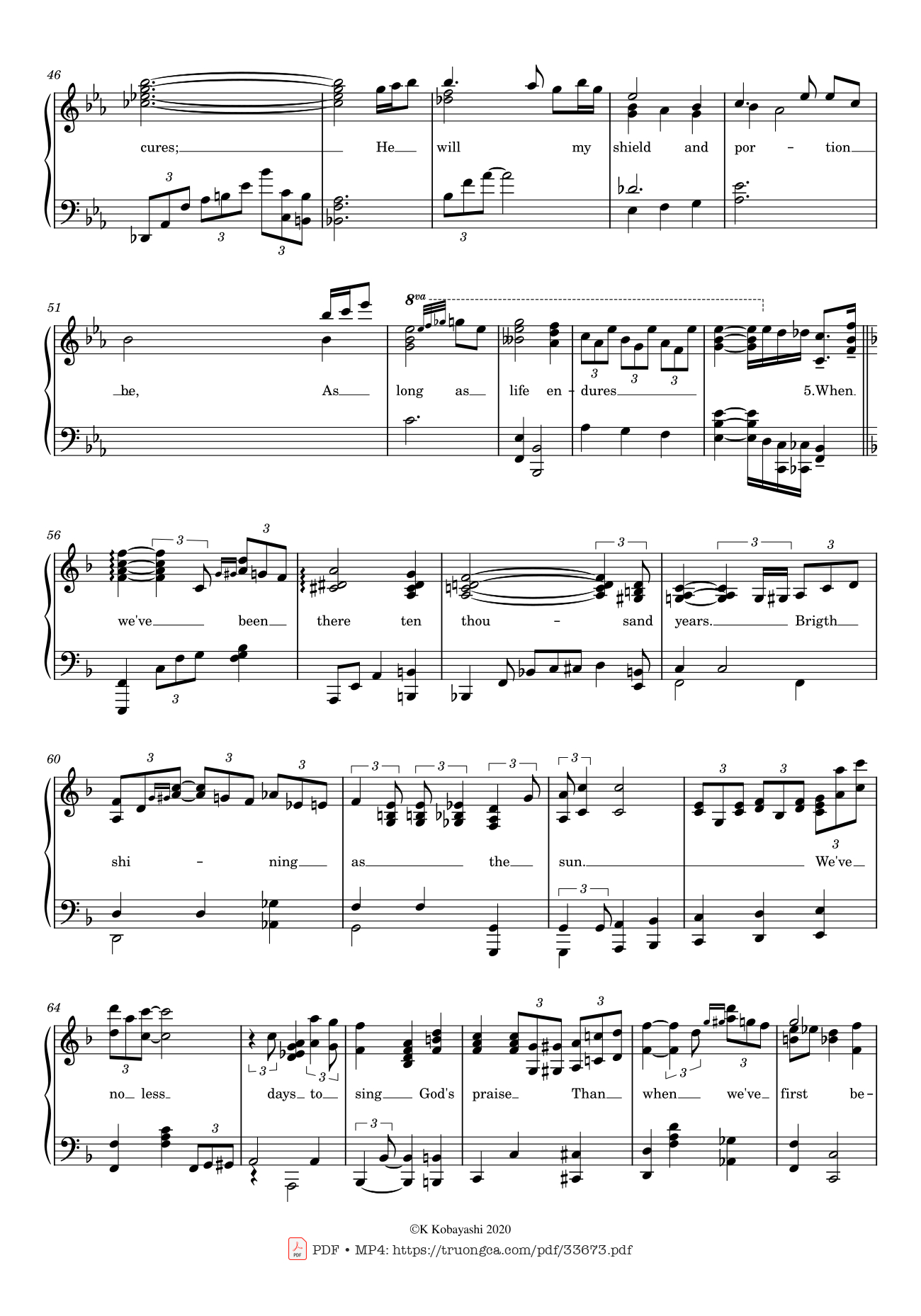 Page 3 of the piano sheet music PDF Piano – Amazing Grace by John Newton