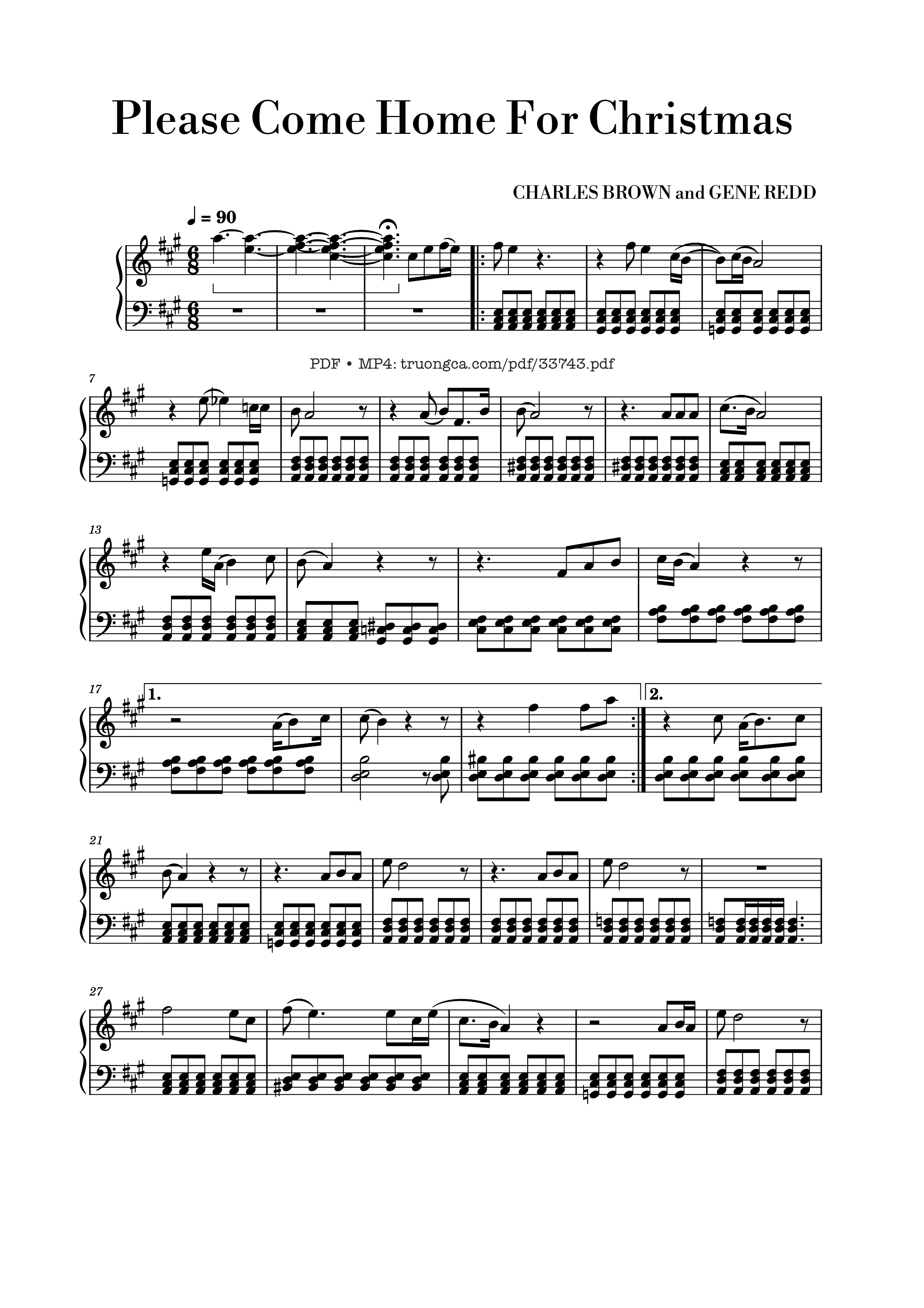 Page 1 of the piano sheet music PDF – Please Come Home For Christmas Piano by Eagles