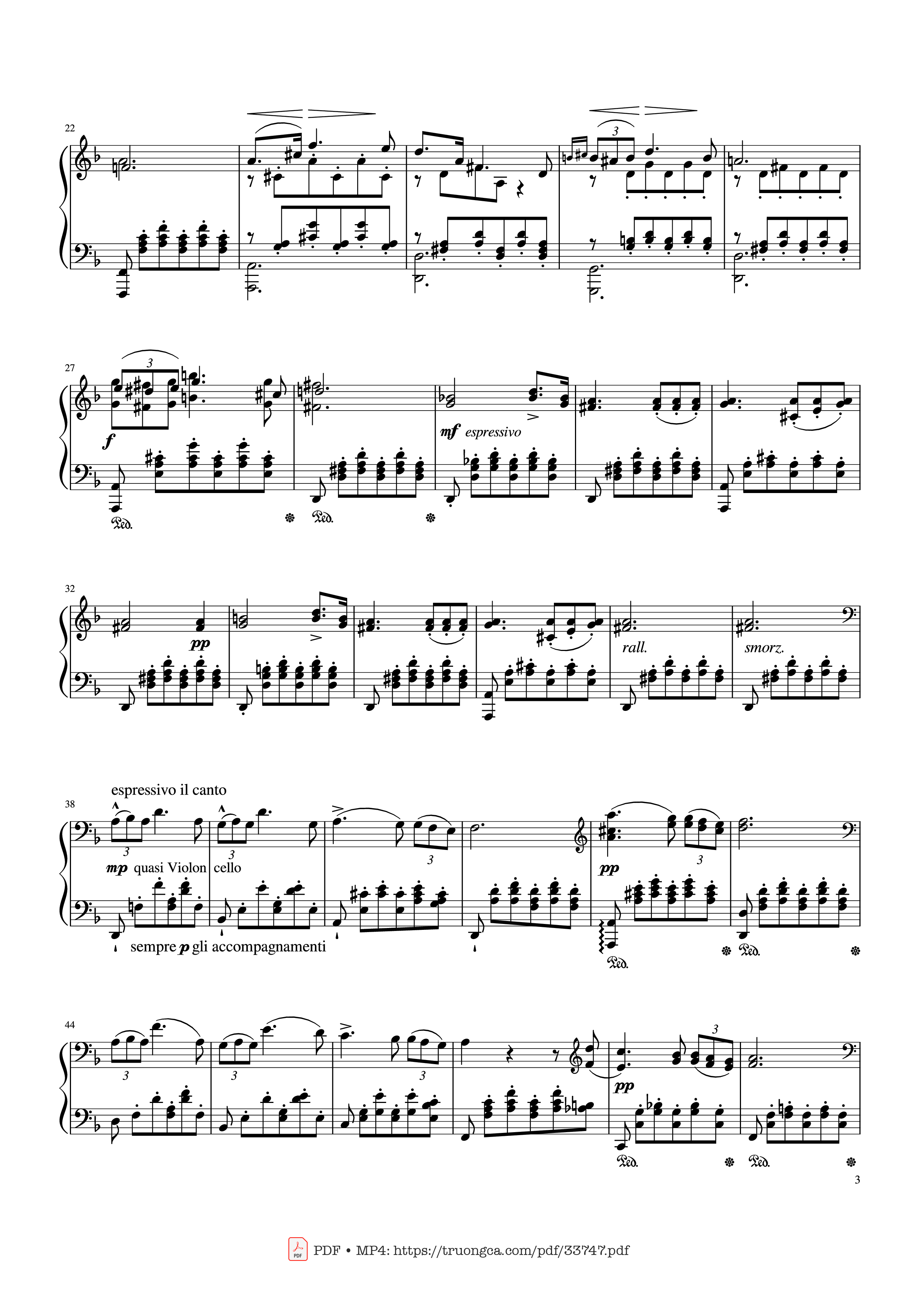 Page 3 of the piano sheet music PDF Piano – Standchen D. 957 No.7 Piano by Franz Schubert