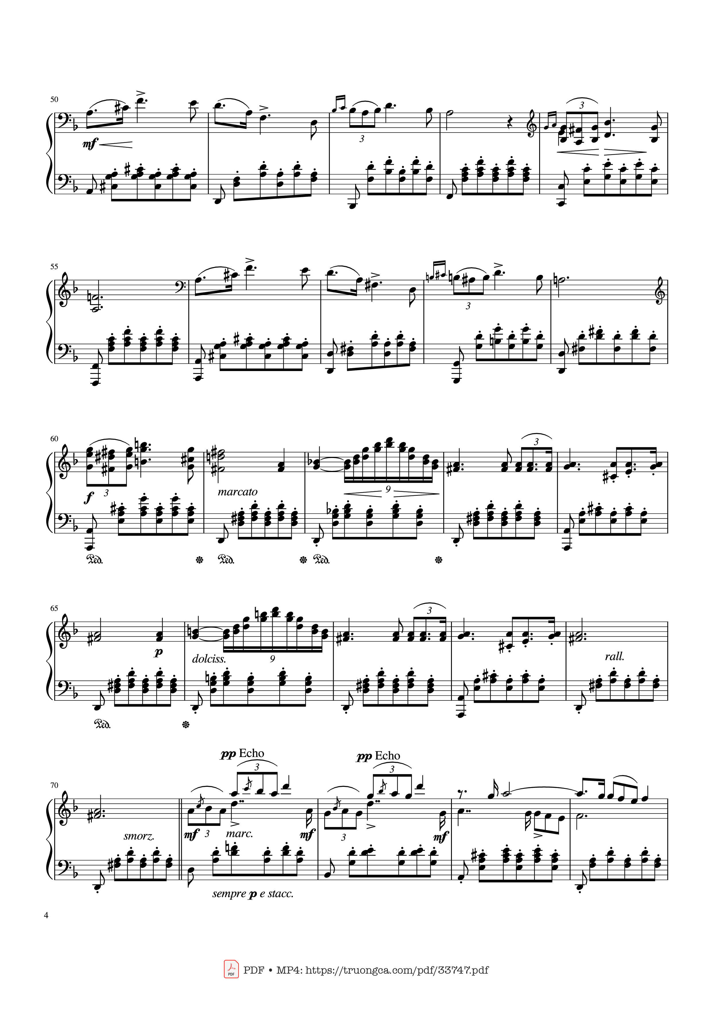 Page 4 of the piano sheet music PDF Piano – Standchen D. 957 No.7 Piano by Franz Schubert