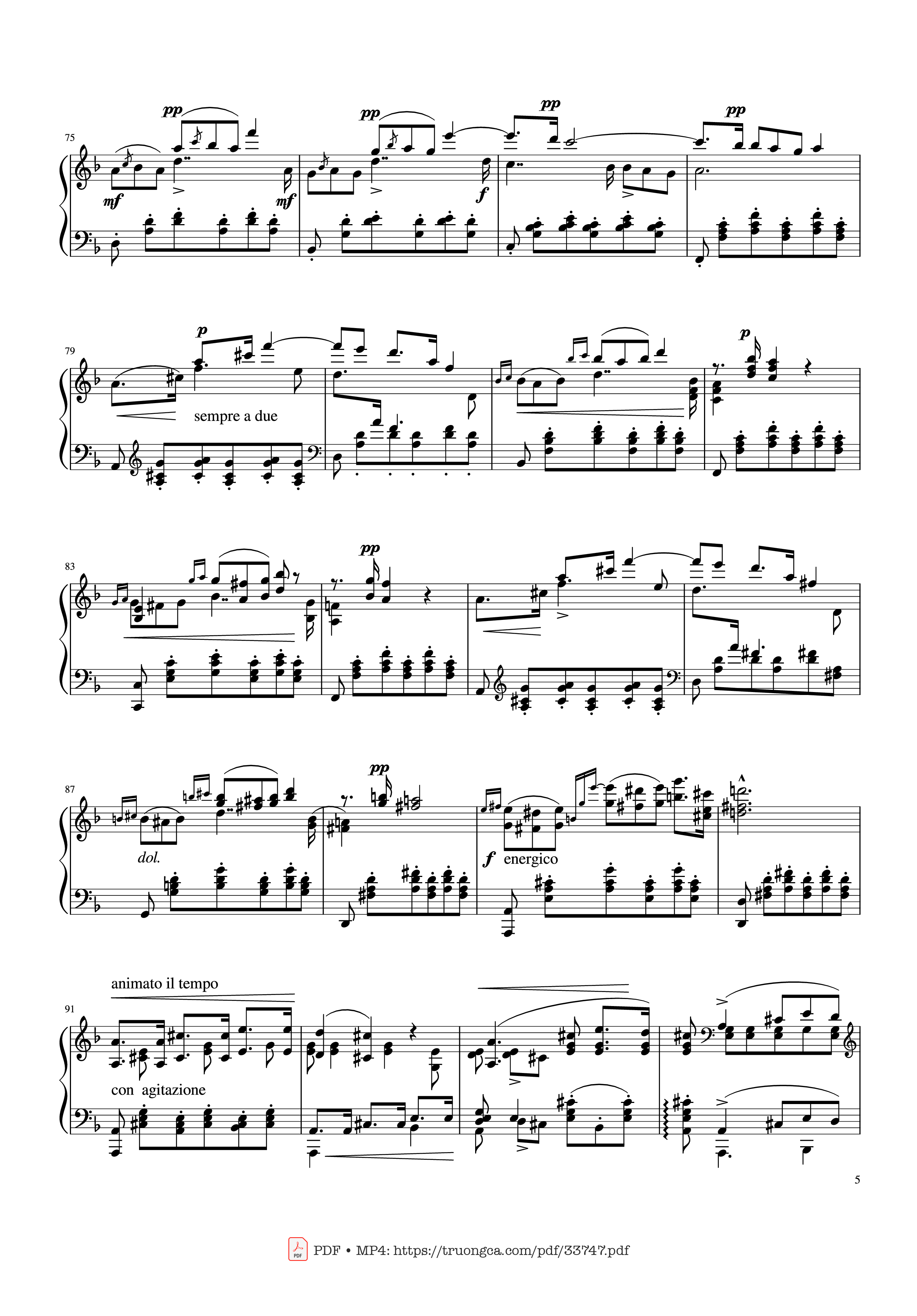 Page 5 of the piano sheet music PDF Piano – Standchen D. 957 No.7 Piano by Franz Schubert