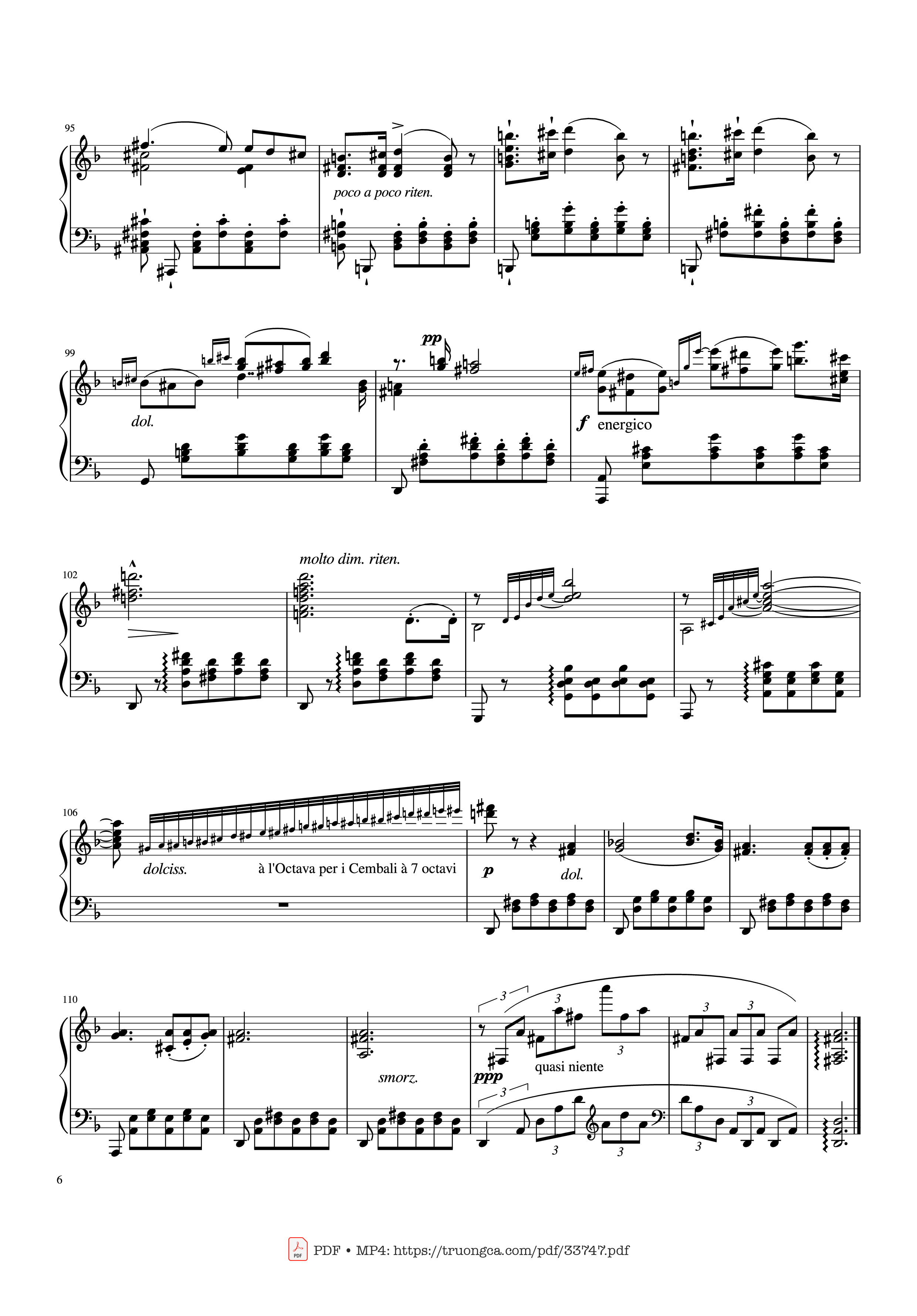 Page 6 of the piano sheet music PDF Piano – Standchen D. 957 No.7 Piano by Franz Schubert