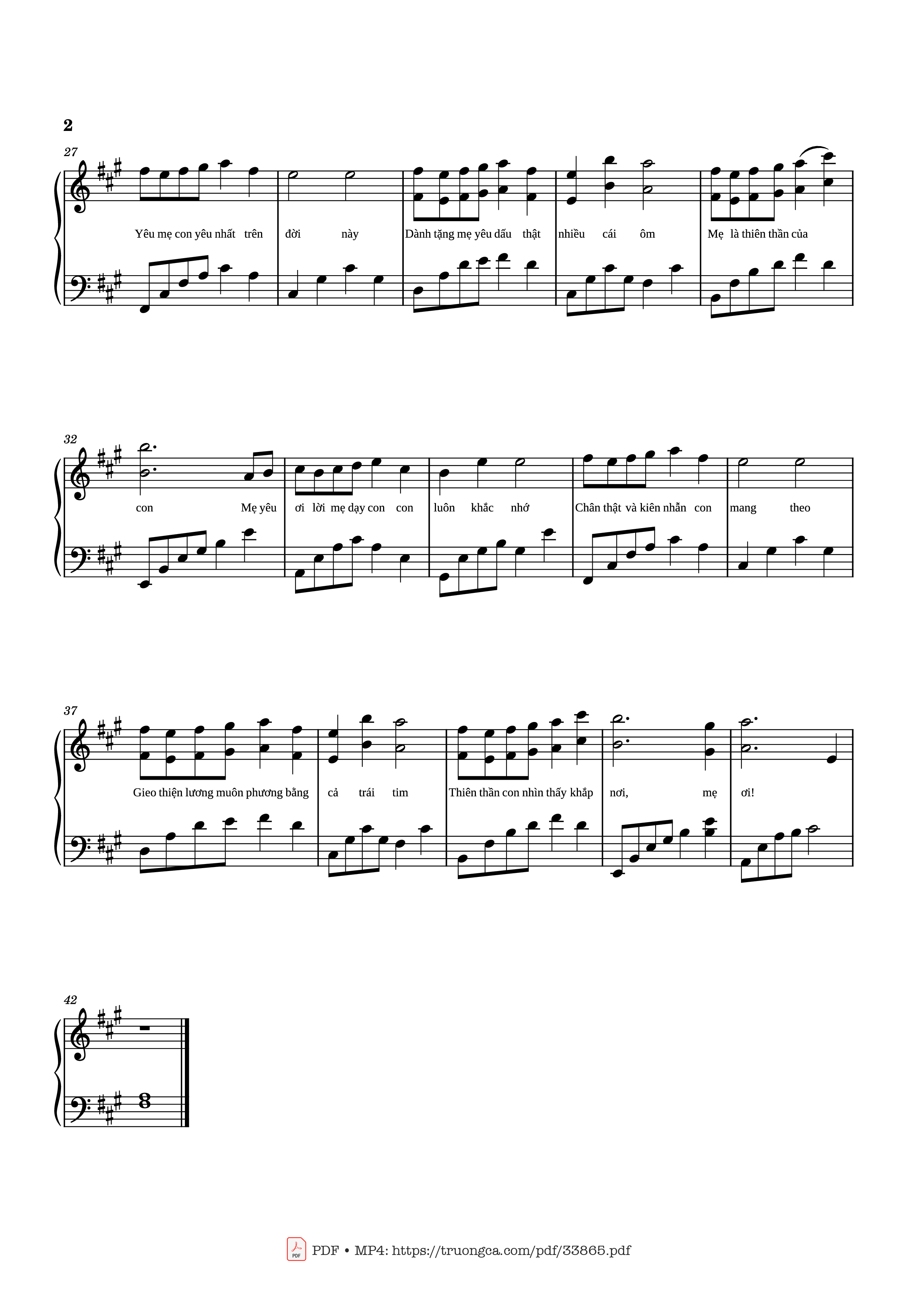 Page 2 of the piano sheet music PDF – Thiên thần ở khắp nơi, mẹ ơi Piano by Nguyễn Hồng Nguyệt Anh