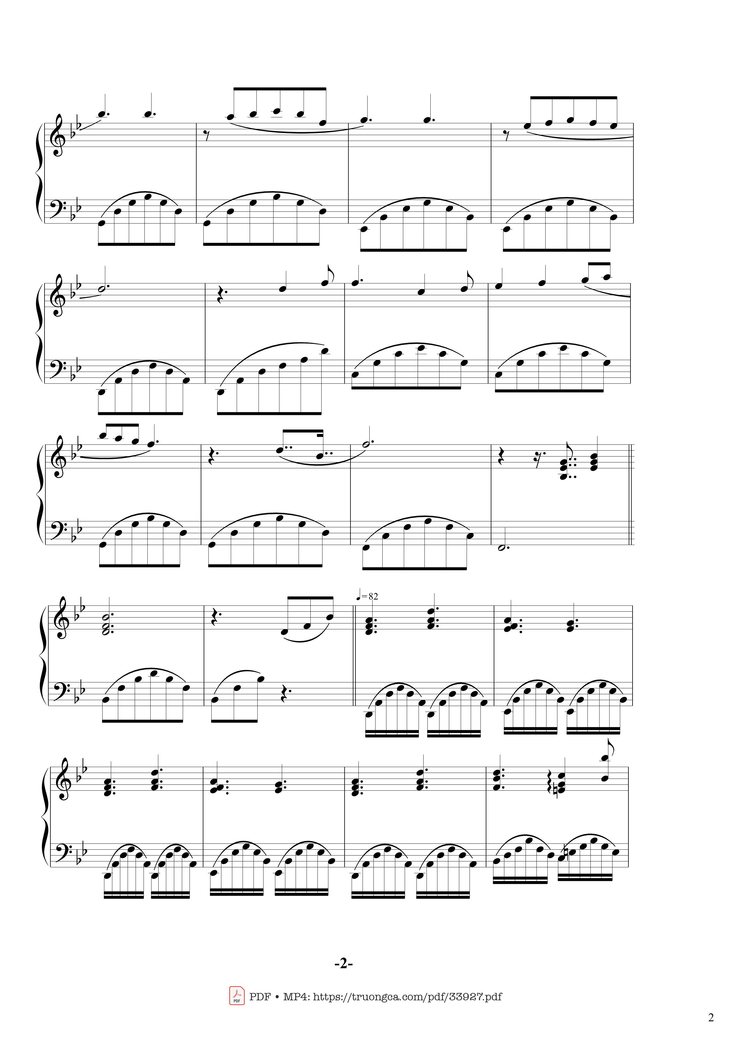 Page 2 of the piano sheet music PDF – Memory Richard Clayderman Piano cover by Richard Clayderman