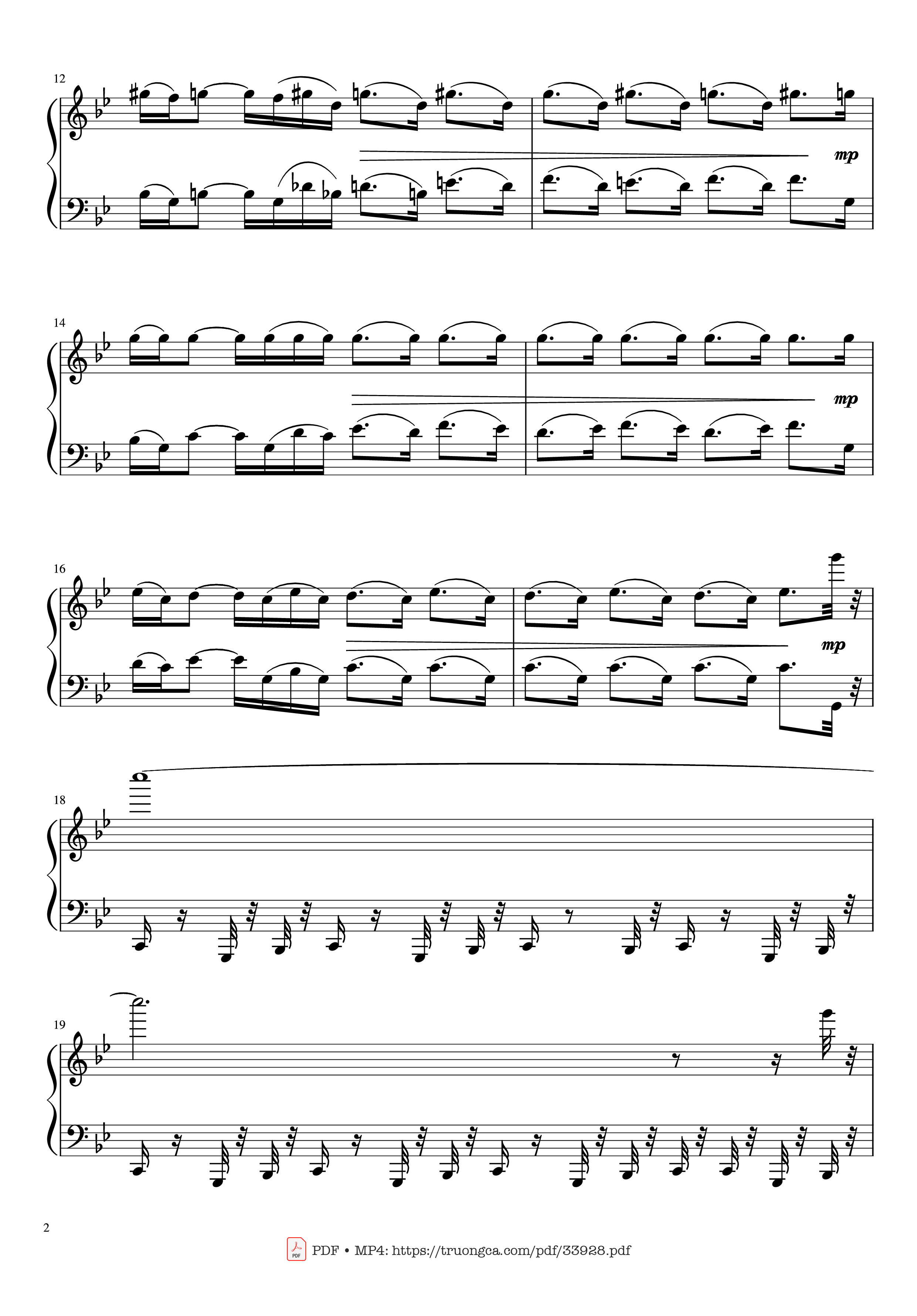 Page 2 of the piano sheet music PDF Piano – The Mandalorian Main Theme Star Wars (Easy) Piano by Ludwig Goransson