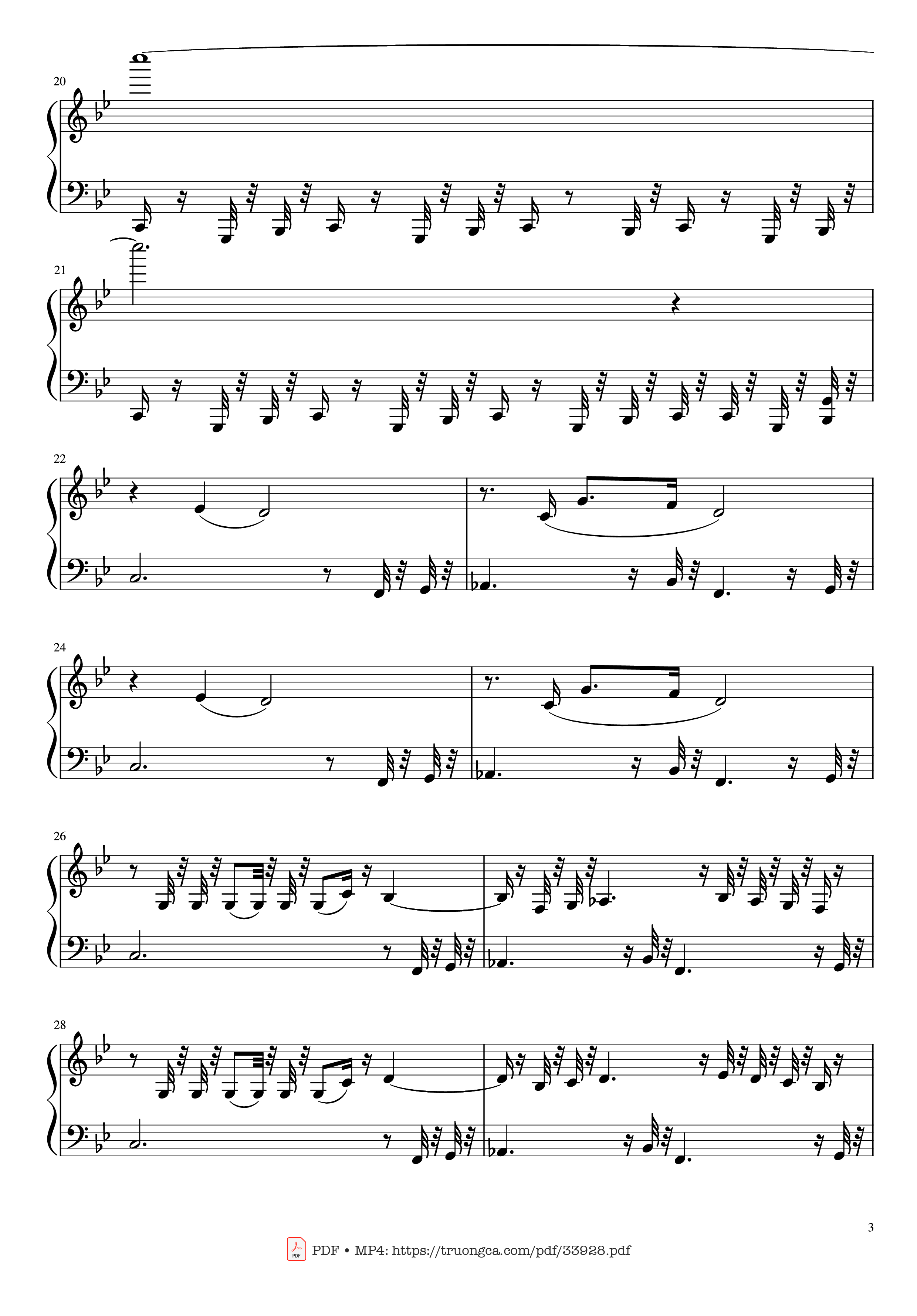 Page 3 of the piano sheet music PDF Piano – The Mandalorian Main Theme Star Wars (Easy) Piano by Ludwig Goransson