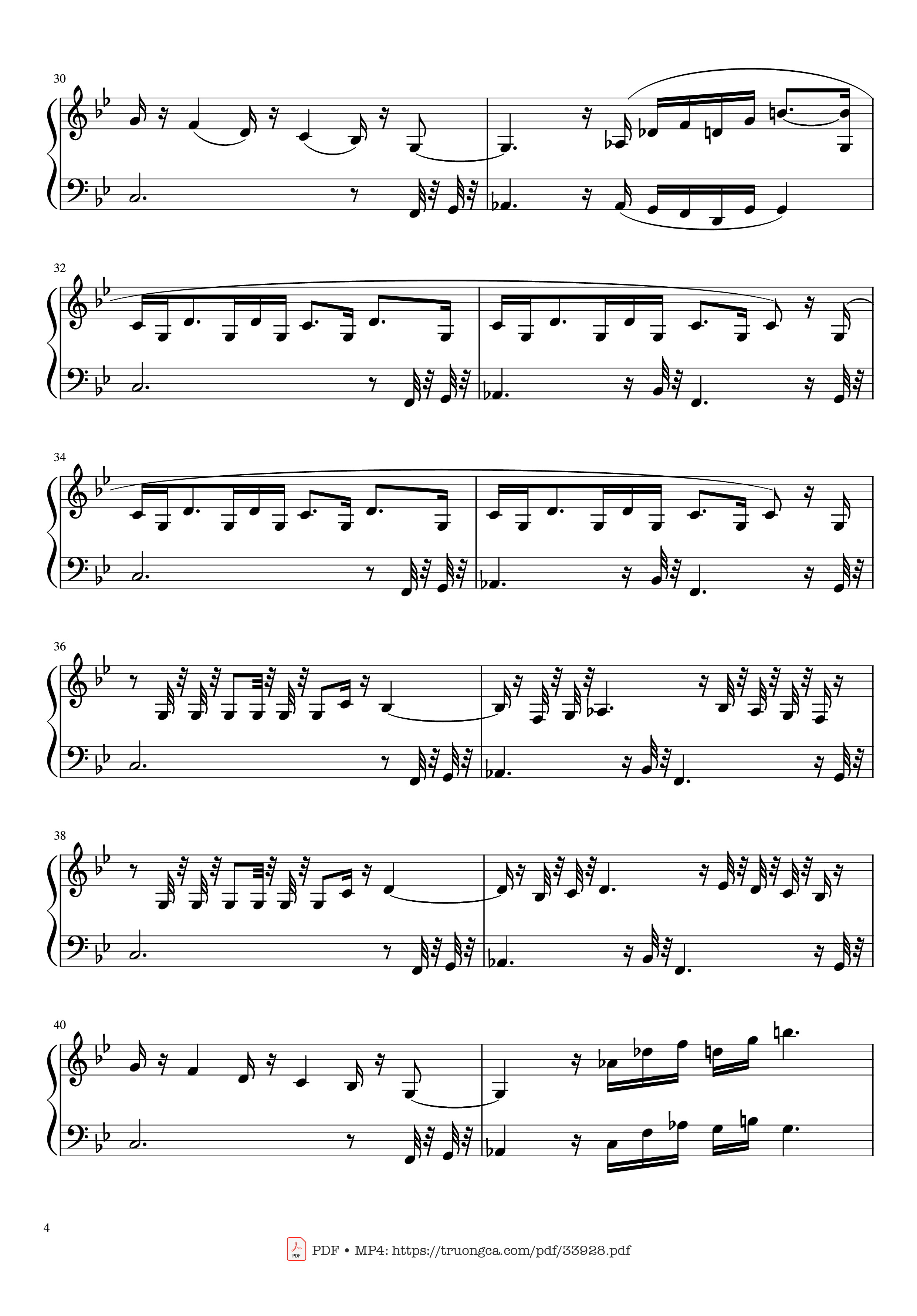 Page 4 of the piano sheet music PDF Piano – The Mandalorian Main Theme Star Wars (Easy) Piano by Ludwig Goransson