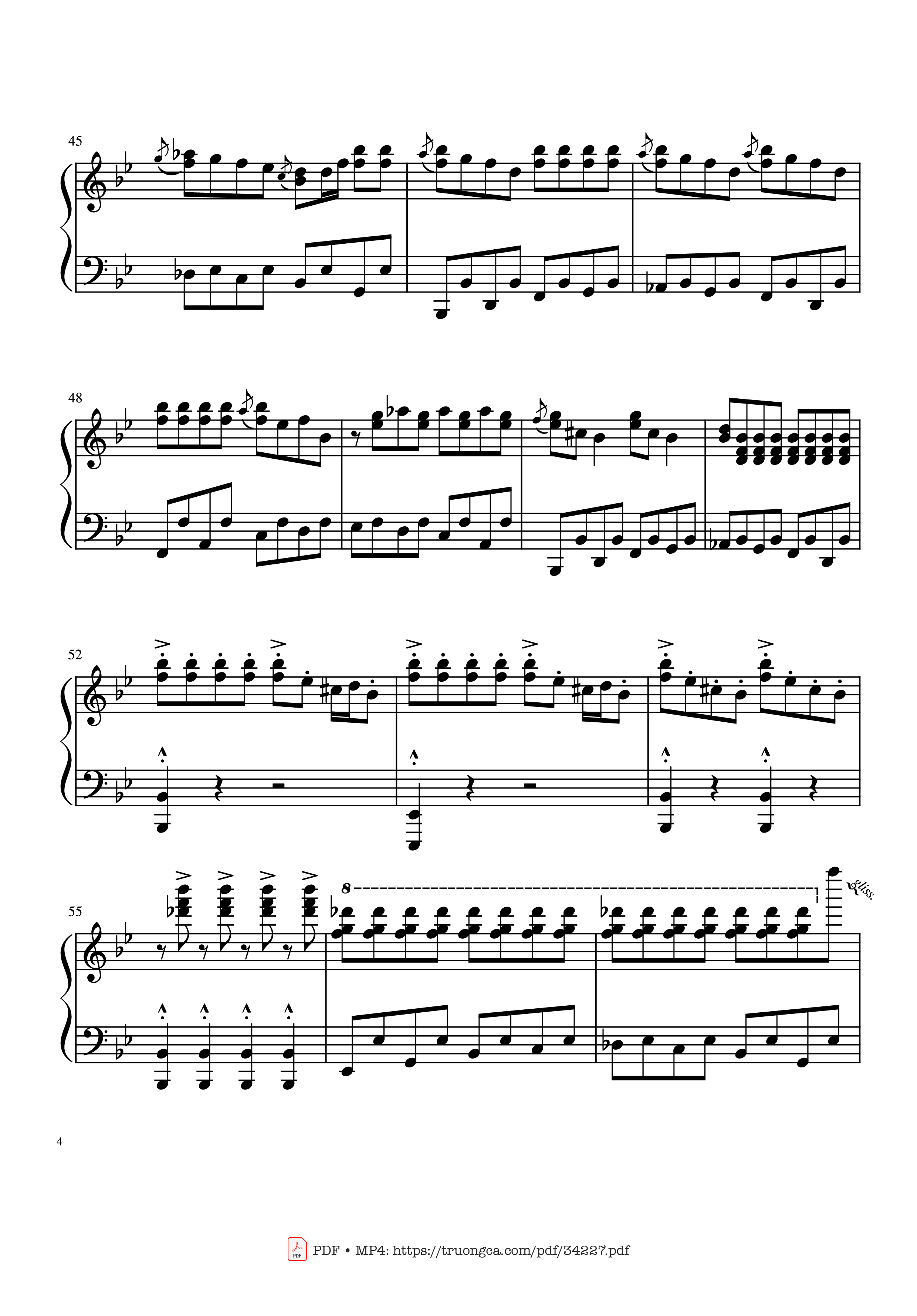 Page 4 of the piano sheet music PDF Guitar Tab – Johnny B. Goode Rock 