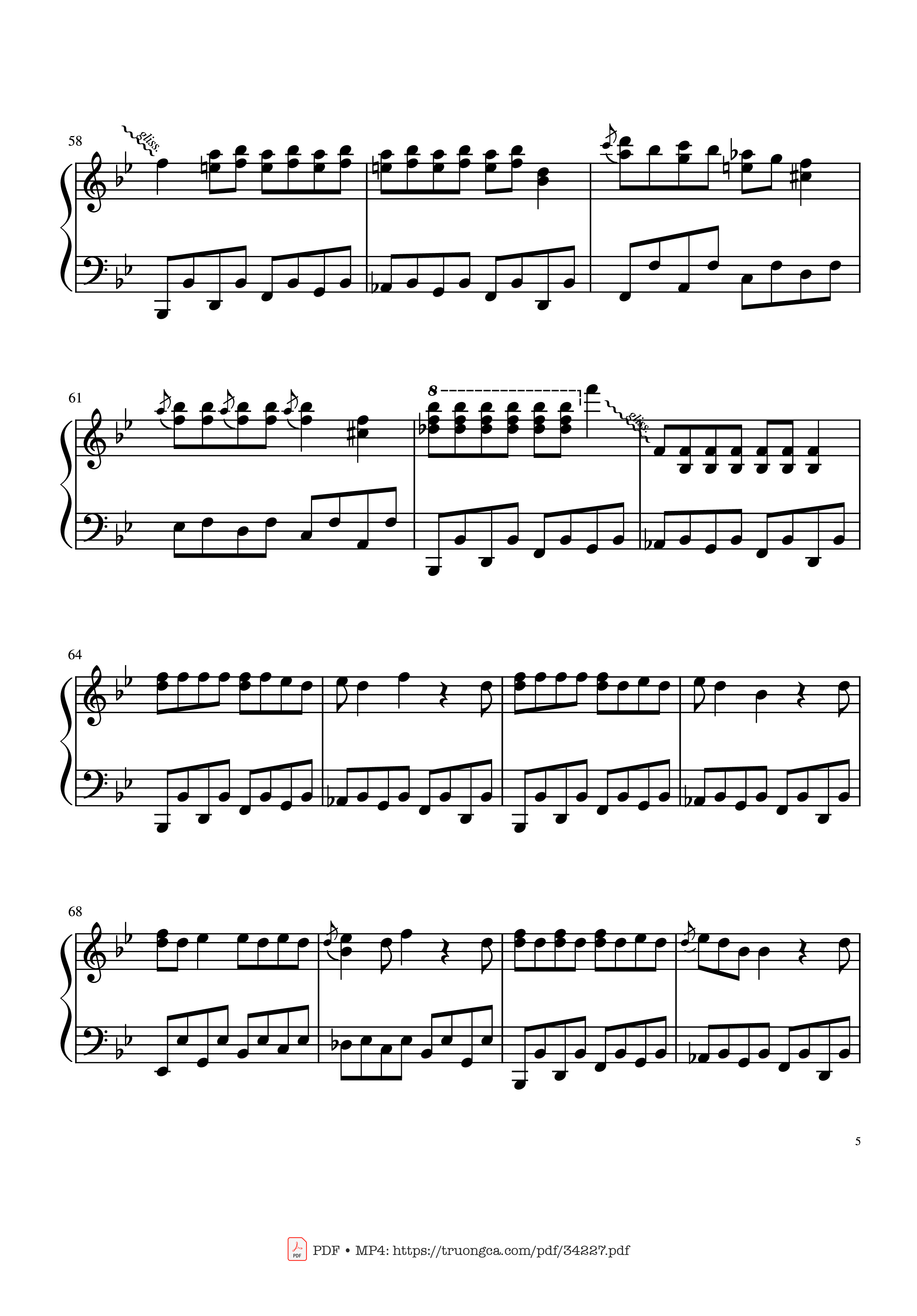 Page 5 of the piano sheet music PDF Guitar Tab – Johnny B. Goode Rock 