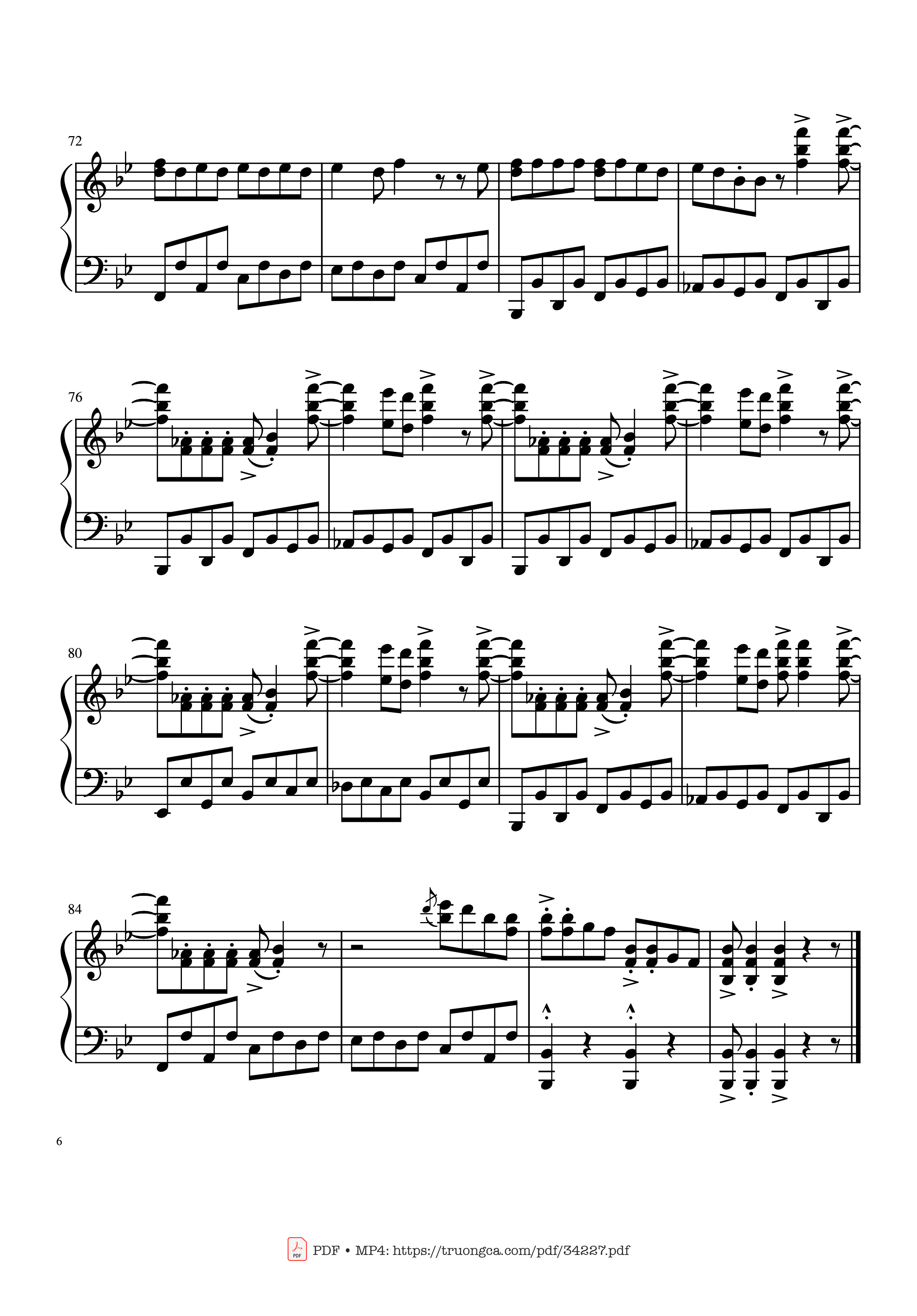 Page 6 of the piano sheet music PDF Guitar Tab – Johnny B. Goode Rock 