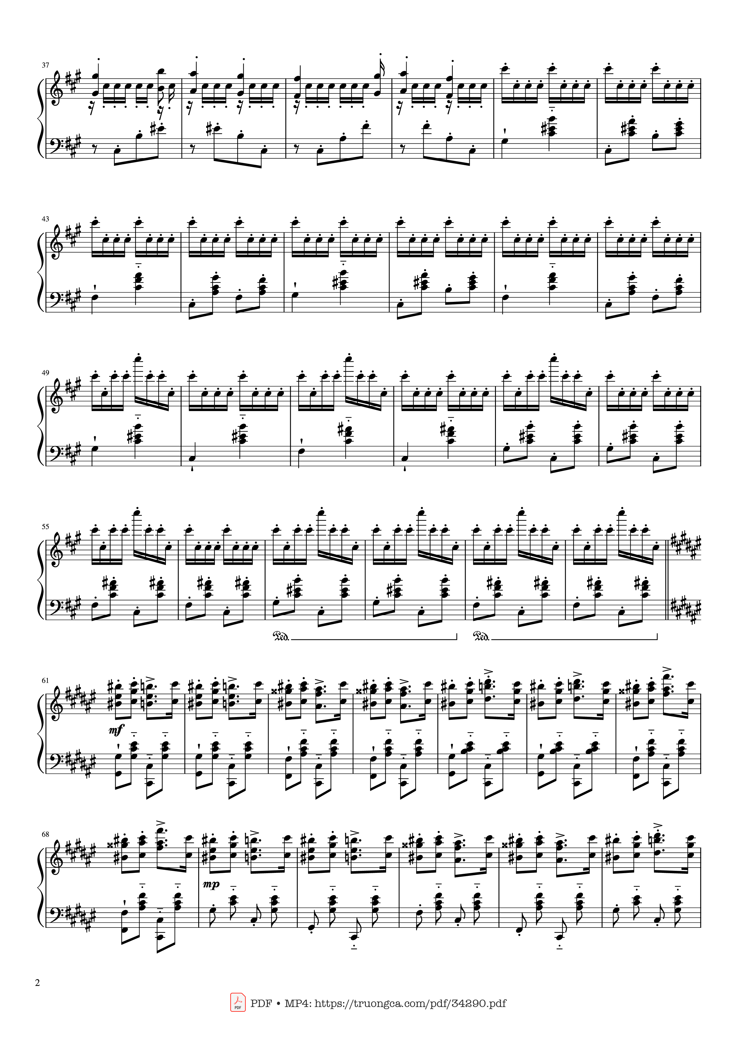 Page 2 of the piano sheet music PDF Piano – Hungarian Rhapsody No. 2 Friska Piano by Franz Liszt