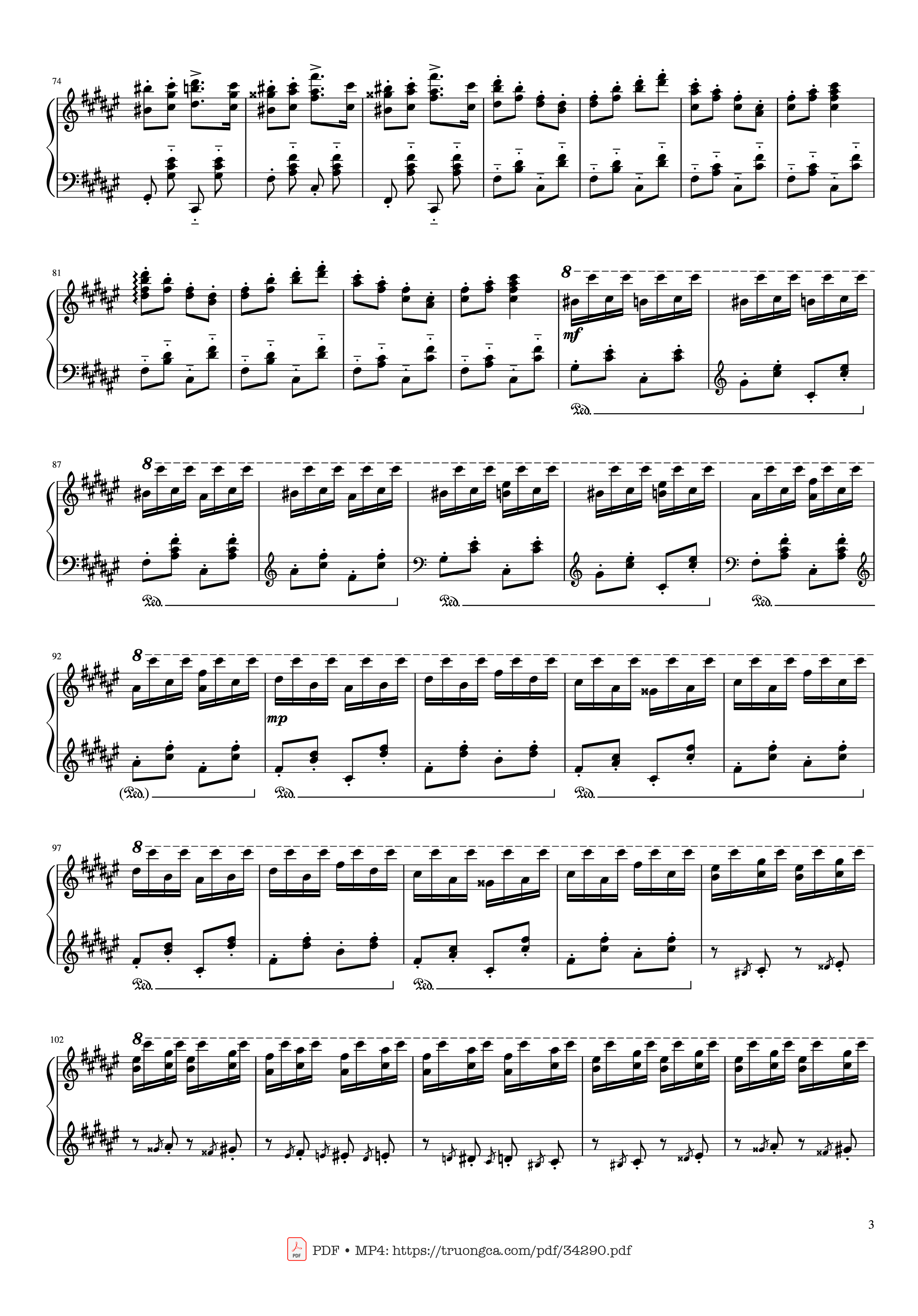 Page 3 of the piano sheet music PDF Piano – Hungarian Rhapsody No. 2 Friska Piano by Franz Liszt