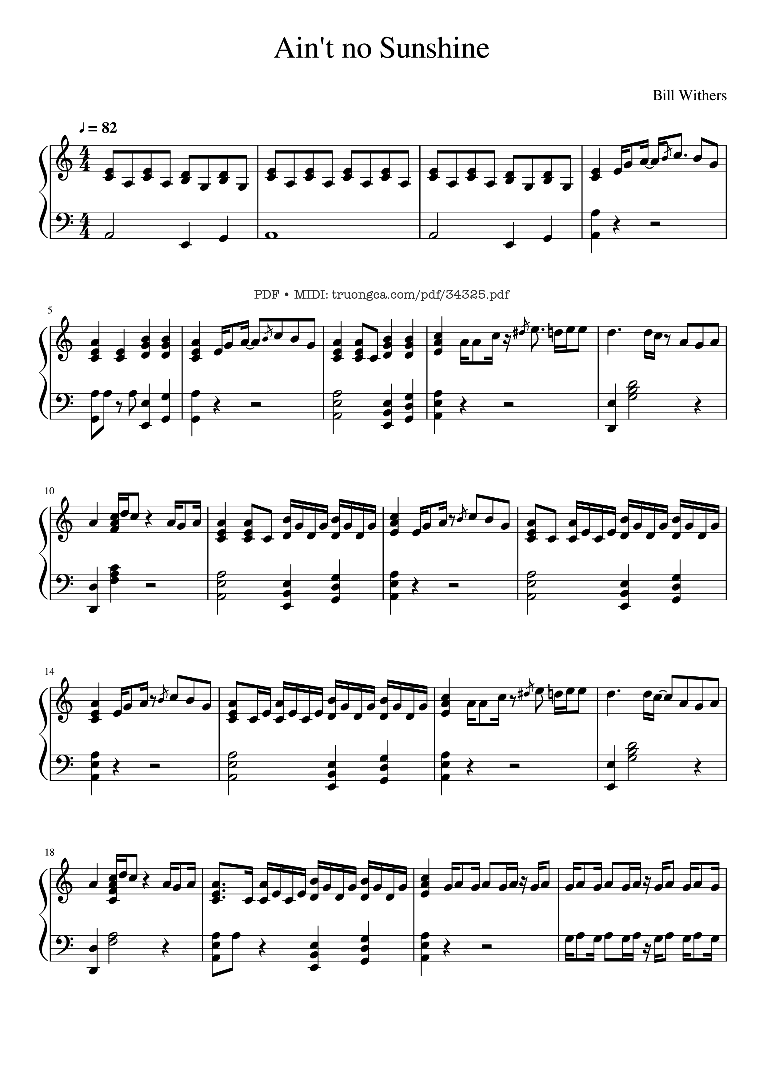 Page 1 of the piano sheet music PDF Piano – Ain