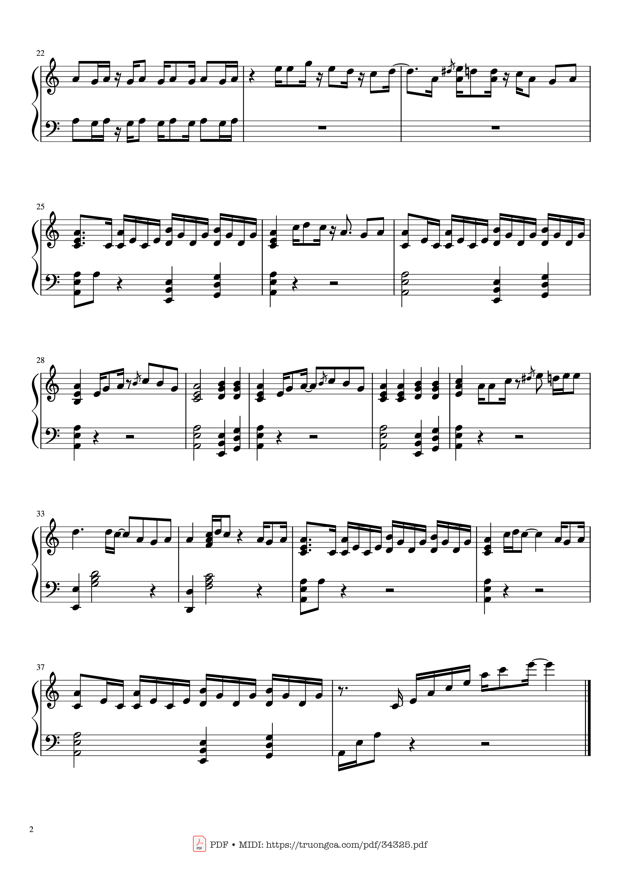 Page 2 of the piano sheet music PDF Piano – Ain