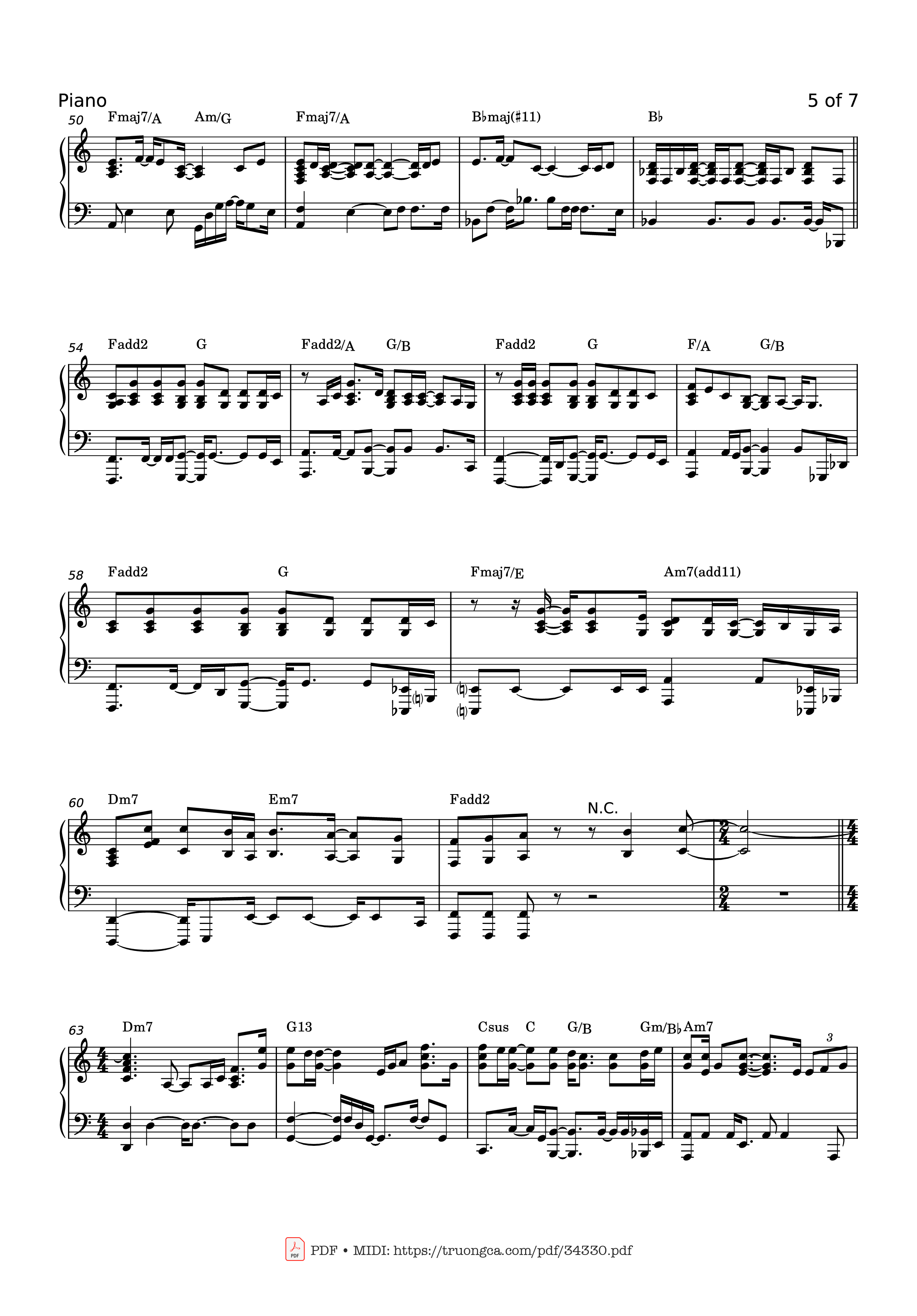 Page 5 of the piano sheet music PDF Piano – GRAVITY Piano by SARA BAREILLES