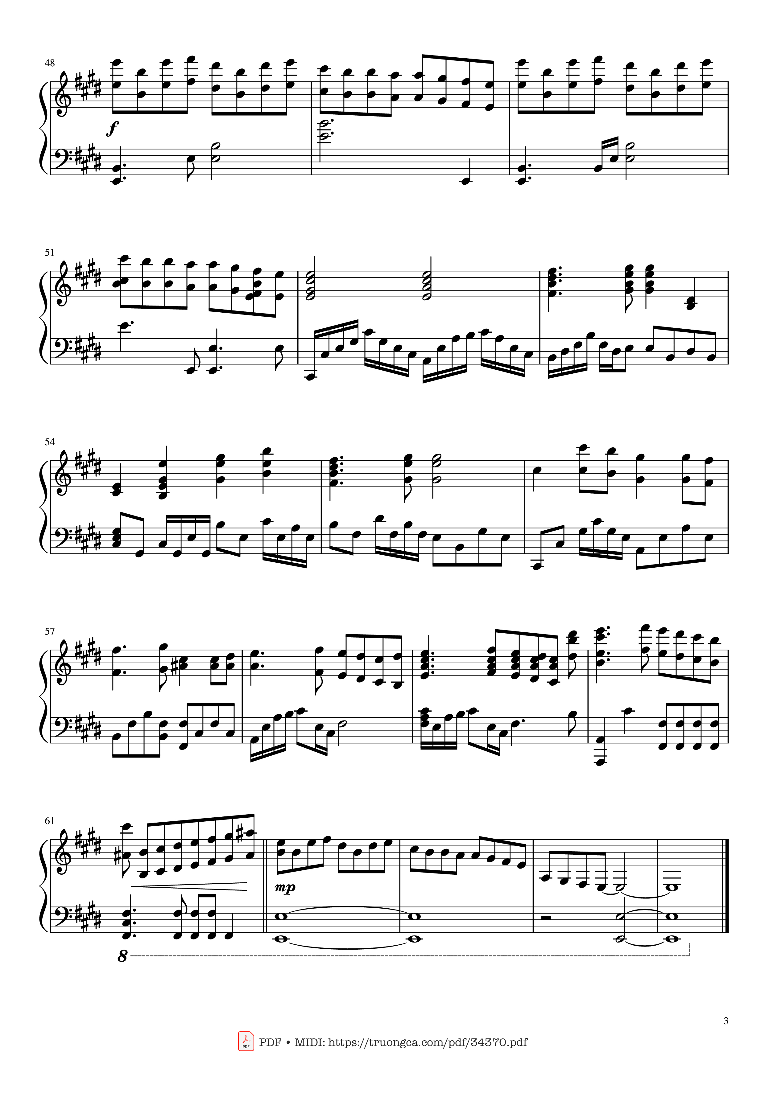 Page 3 of the piano sheet music PDF Piano – Test Drive - How to Train Your Dragon Piano by John Powell