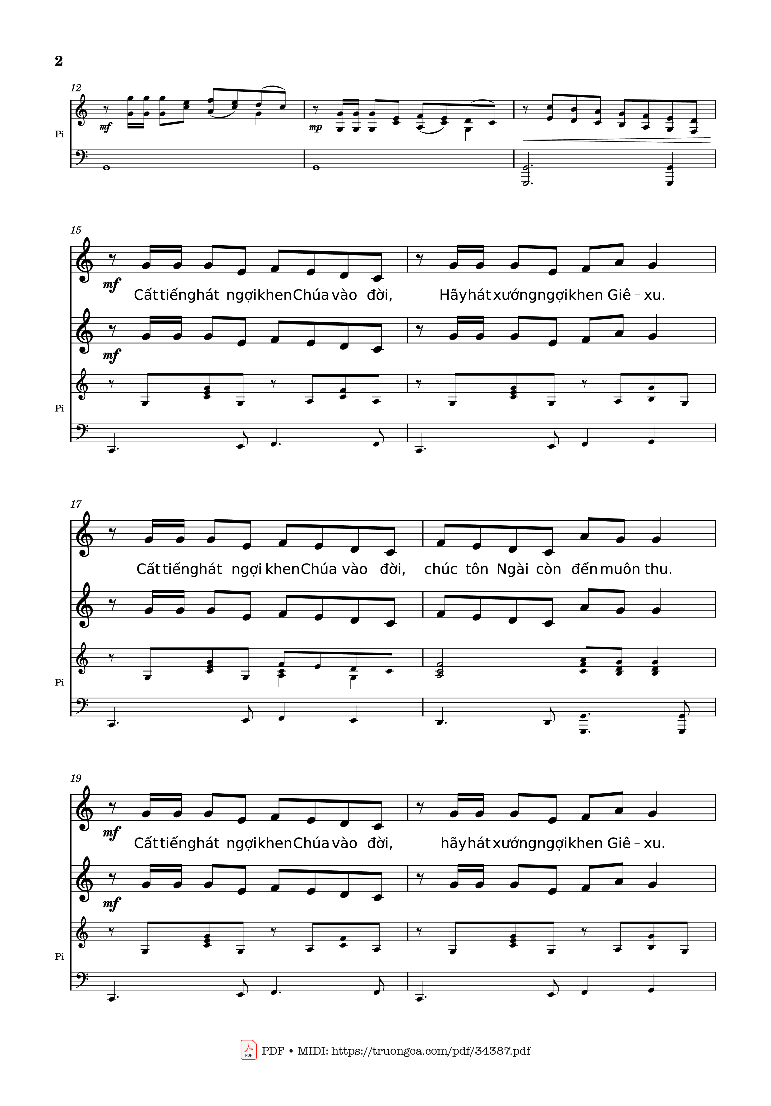 Page 2 of the piano sheet music PDF – NGỢI KHEN CHÚA VÀO ĐỜI Piano by Nhạc: JOSHEPH M. MARTIN