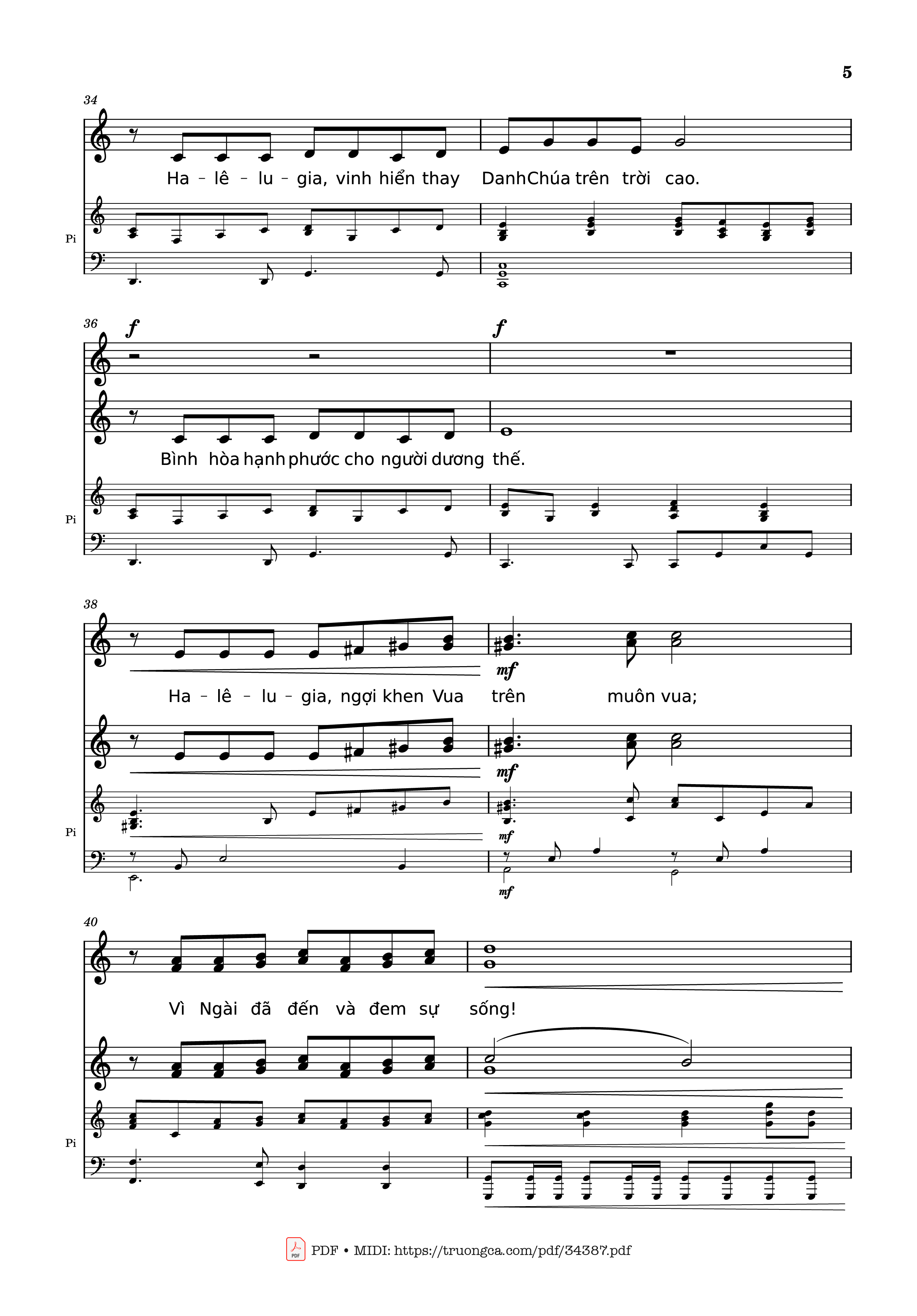 Page 5 of the piano sheet music PDF – NGỢI KHEN CHÚA VÀO ĐỜI Piano by Nhạc: JOSHEPH M. MARTIN