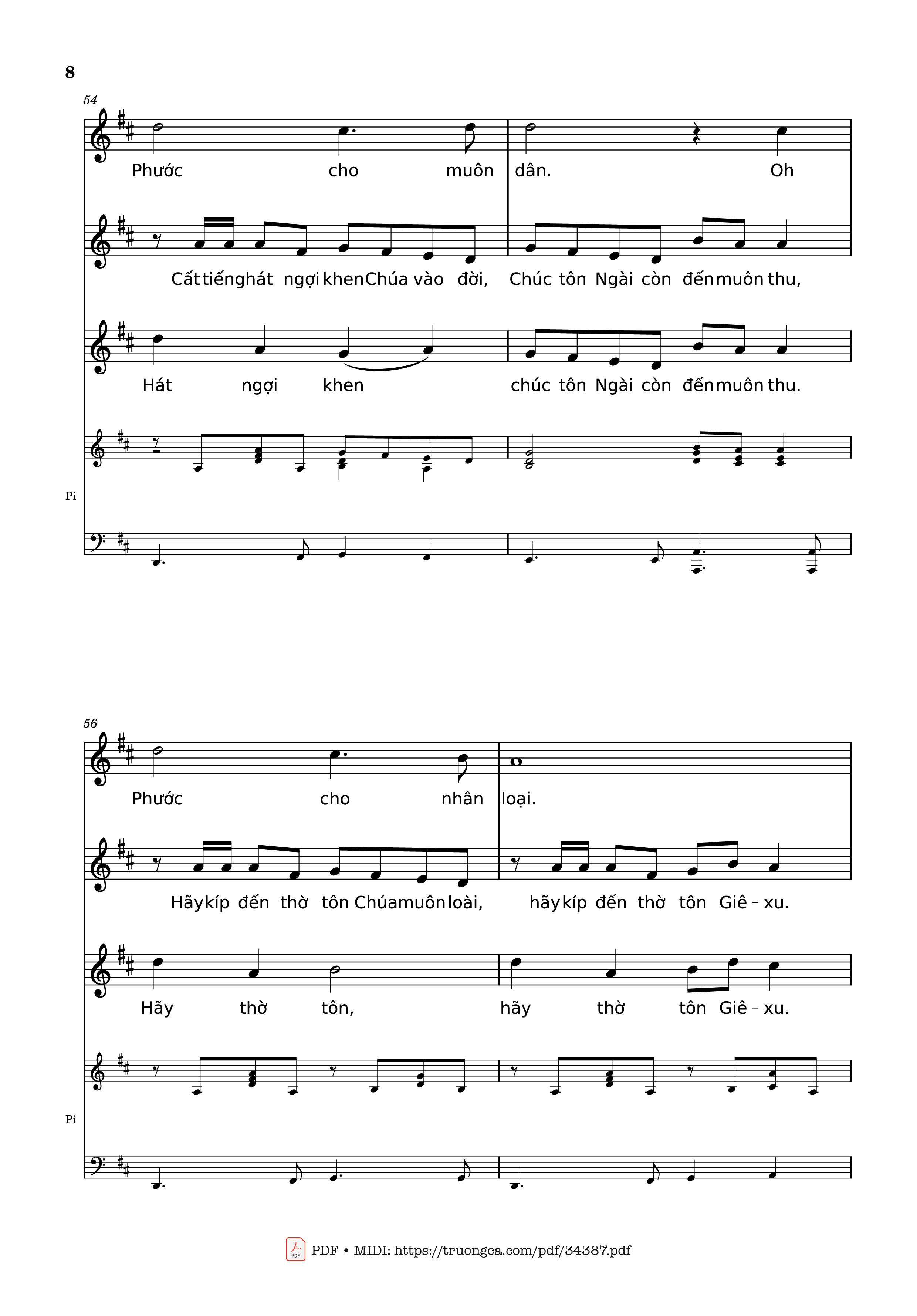 Page 8 of the piano sheet music PDF – NGỢI KHEN CHÚA VÀO ĐỜI Piano by Nhạc: JOSHEPH M. MARTIN