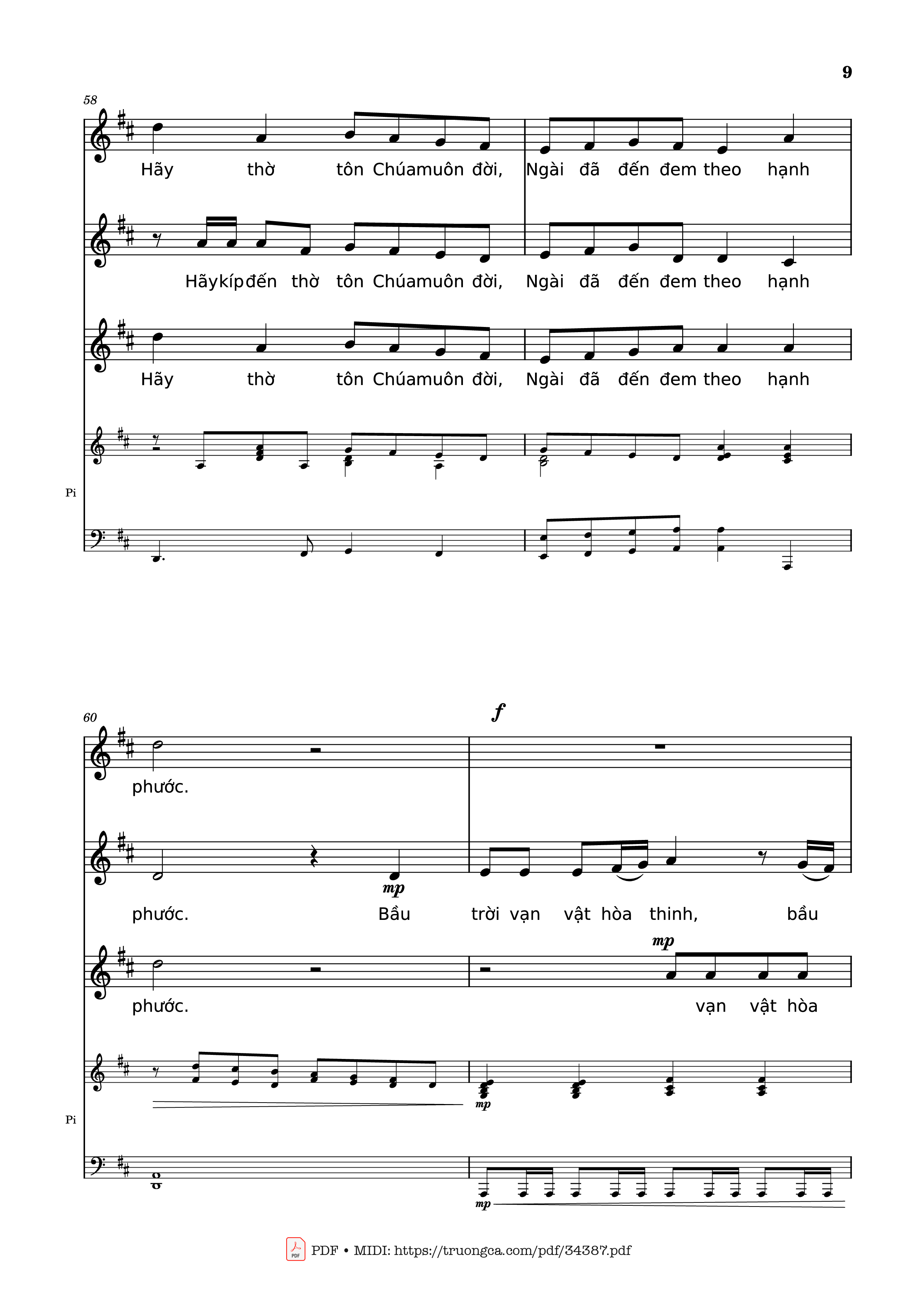 Page 9 of the piano sheet music PDF – NGỢI KHEN CHÚA VÀO ĐỜI Piano by Nhạc: JOSHEPH M. MARTIN