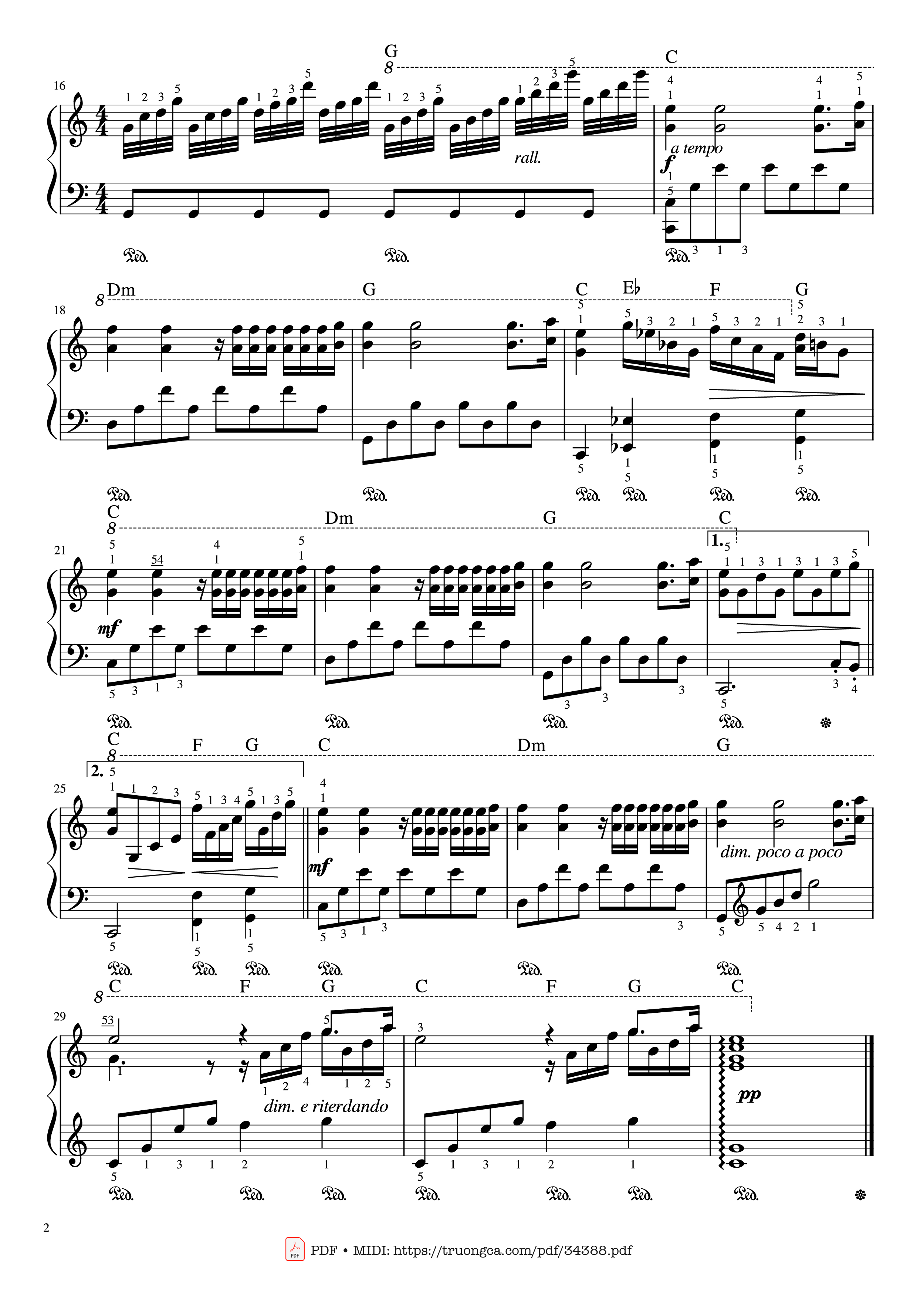Page 2 of the piano sheet music PDF Piano – Ballade pour Adeline Piano by Paul de Senneville