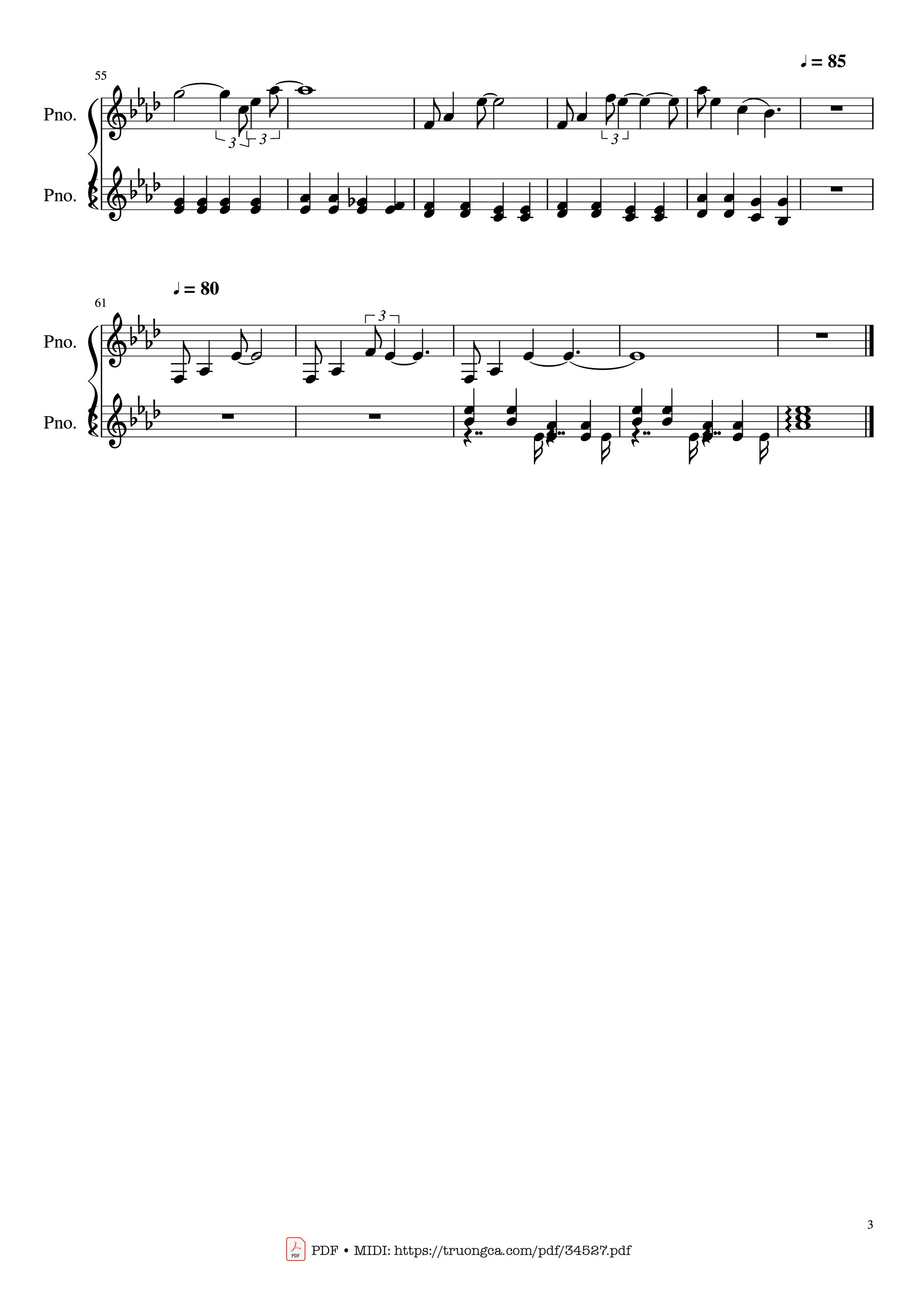 Page 3 of the piano sheet music PDF Piano – Close to you Piano by The Carpenters