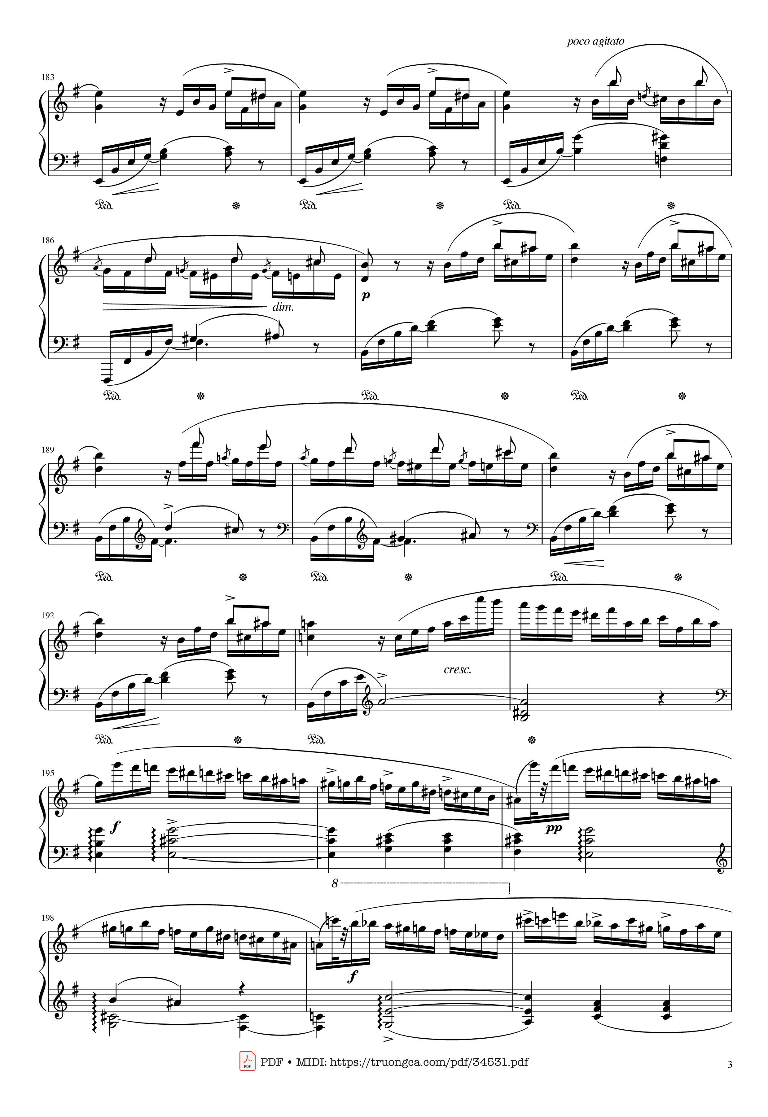 Page 3 of the piano sheet music PDF Piano – Chopin Concerto No.1, Op.11, Allegro Maestoso Piano by Frédéric Chopin