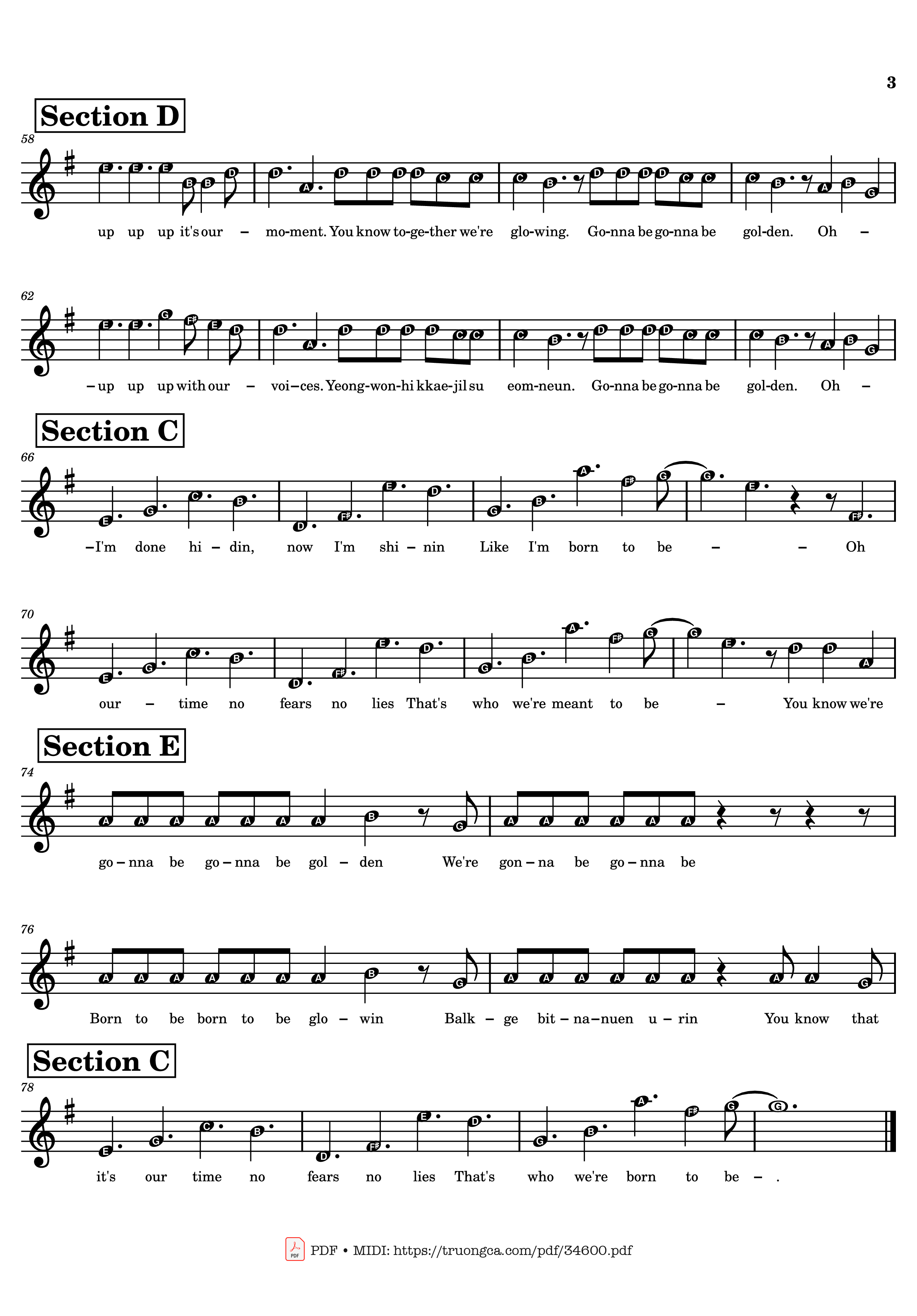 Page 3 of the piano sheet music PDF Piano – Golden KPop Demon Hunters Melody Piano by HUNTR