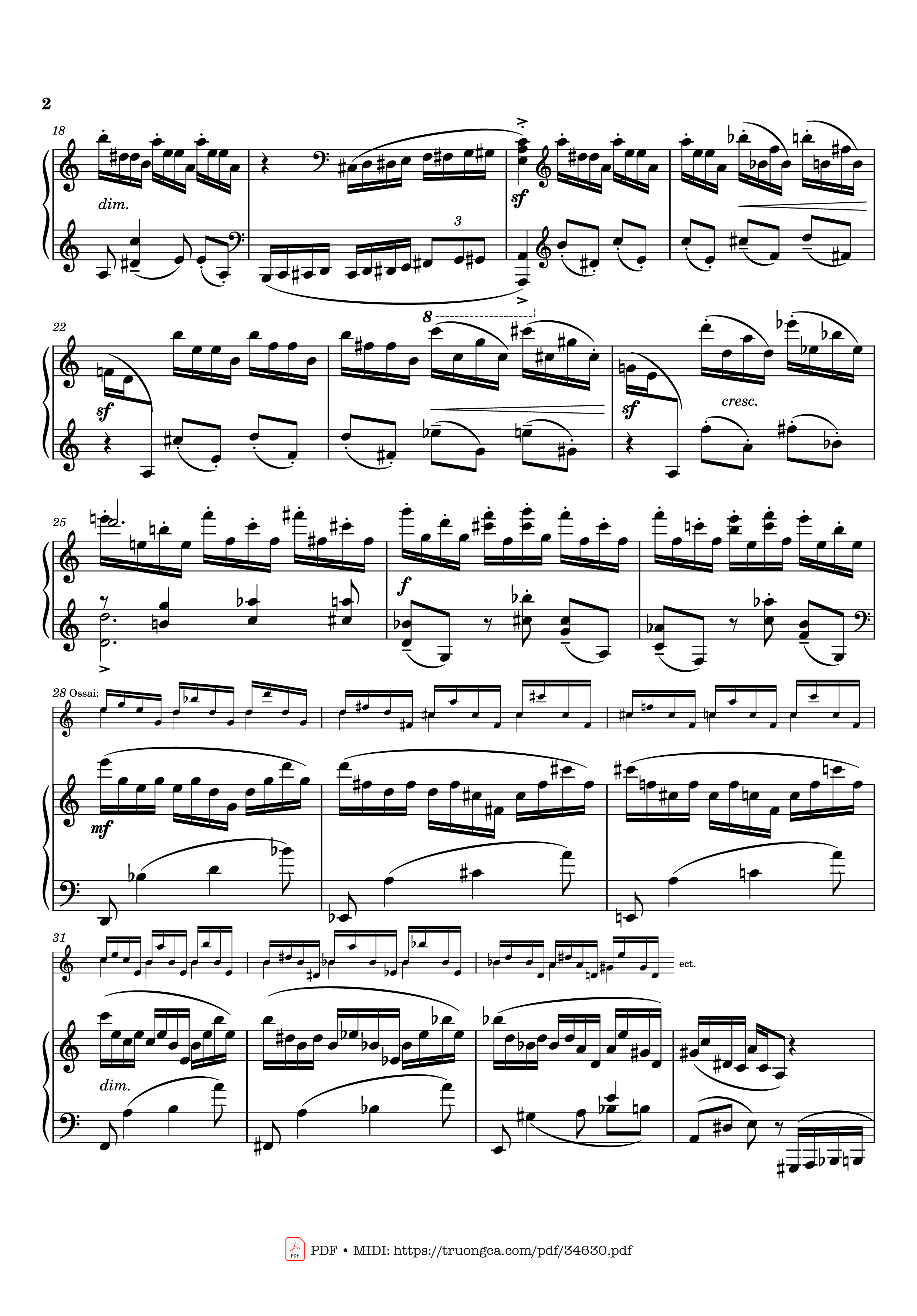Page 2 of the piano sheet music PDF Piano – Rachmaninov Etude Tableau op. 39 no. 6 Piano by Sergei Rachmaninoff
