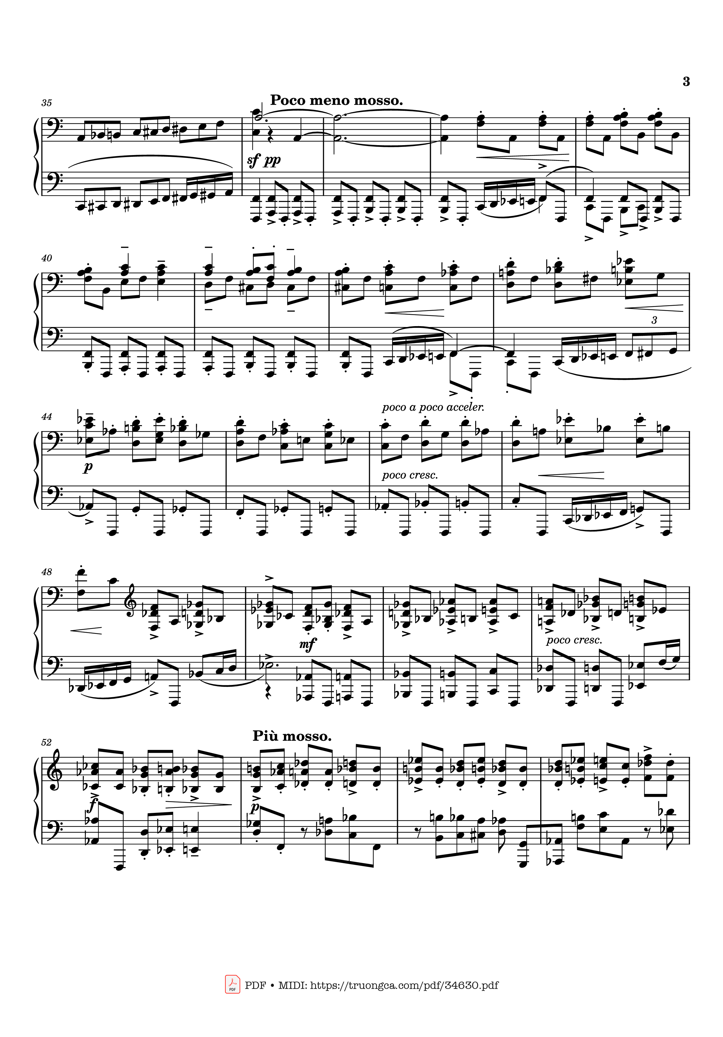 Page 3 of the piano sheet music PDF Piano – Rachmaninov Etude Tableau op. 39 no. 6 Piano by Sergei Rachmaninoff