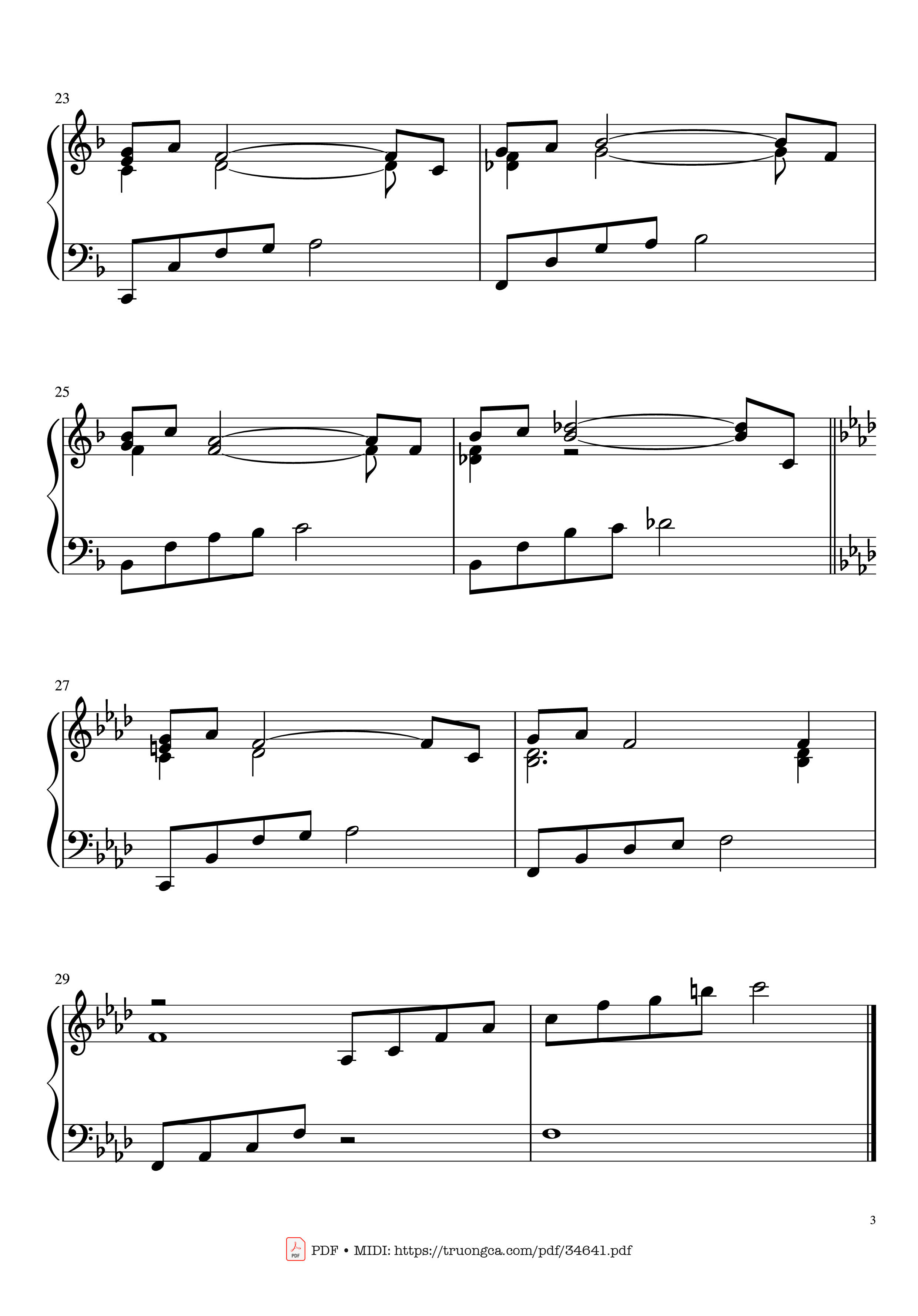 Page 3 of the piano sheet music PDF Piano – Theme from Summer of 
