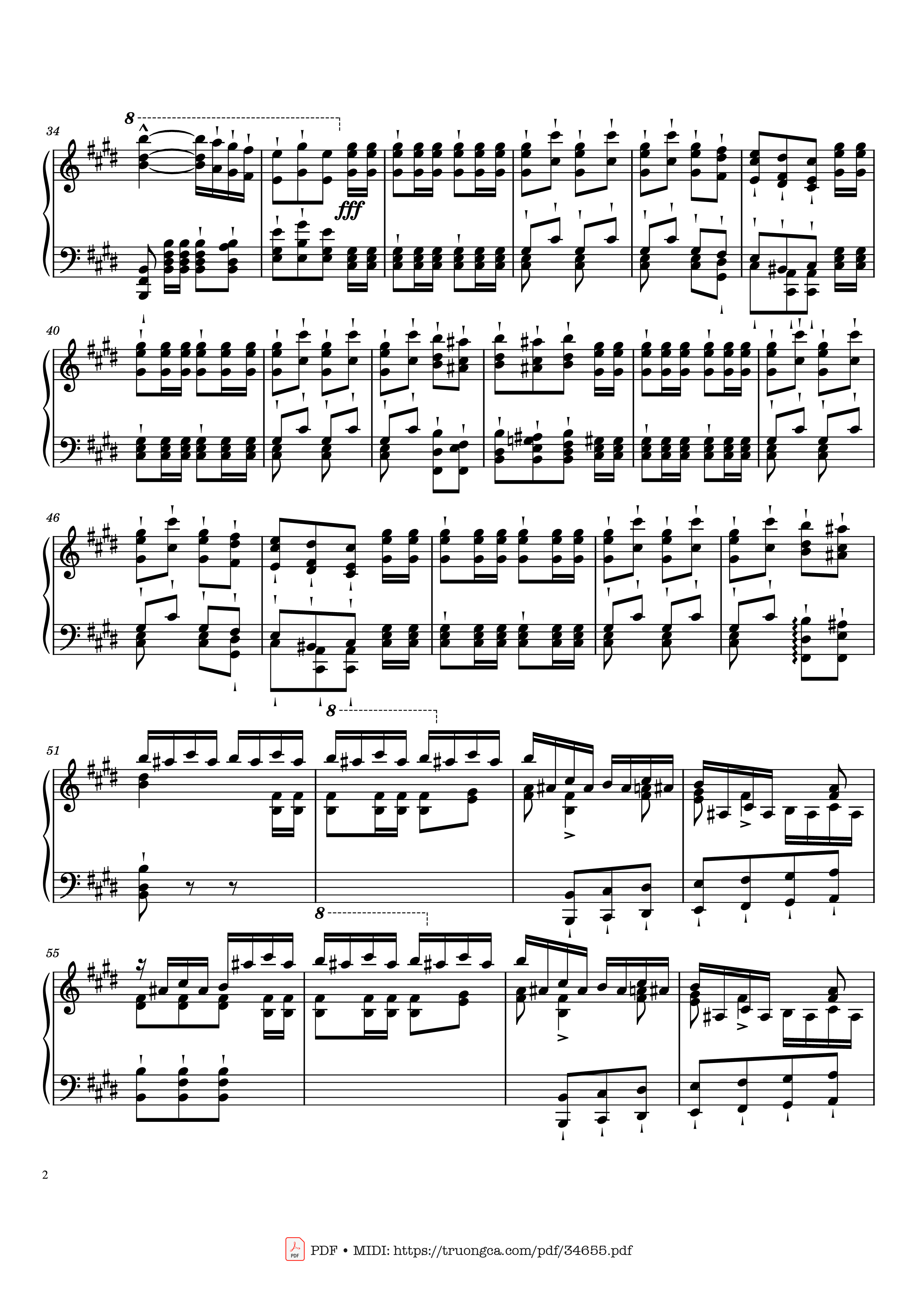Page 2 of the piano sheet music PDF Piano – William Tell Overture Piano by Gioachino Rossini