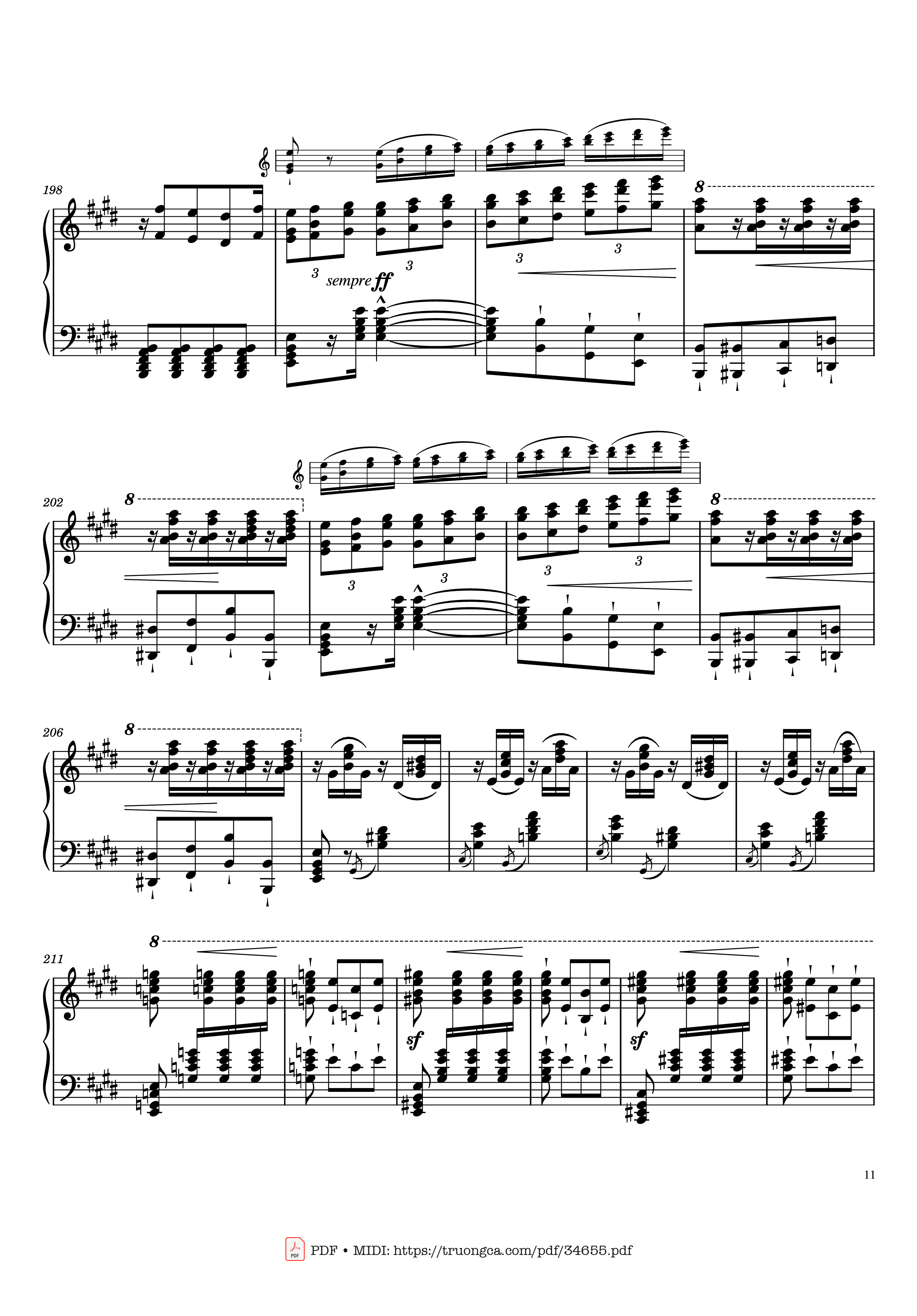 Page 11 of the piano sheet music PDF Piano – William Tell Overture Piano by Gioachino Rossini