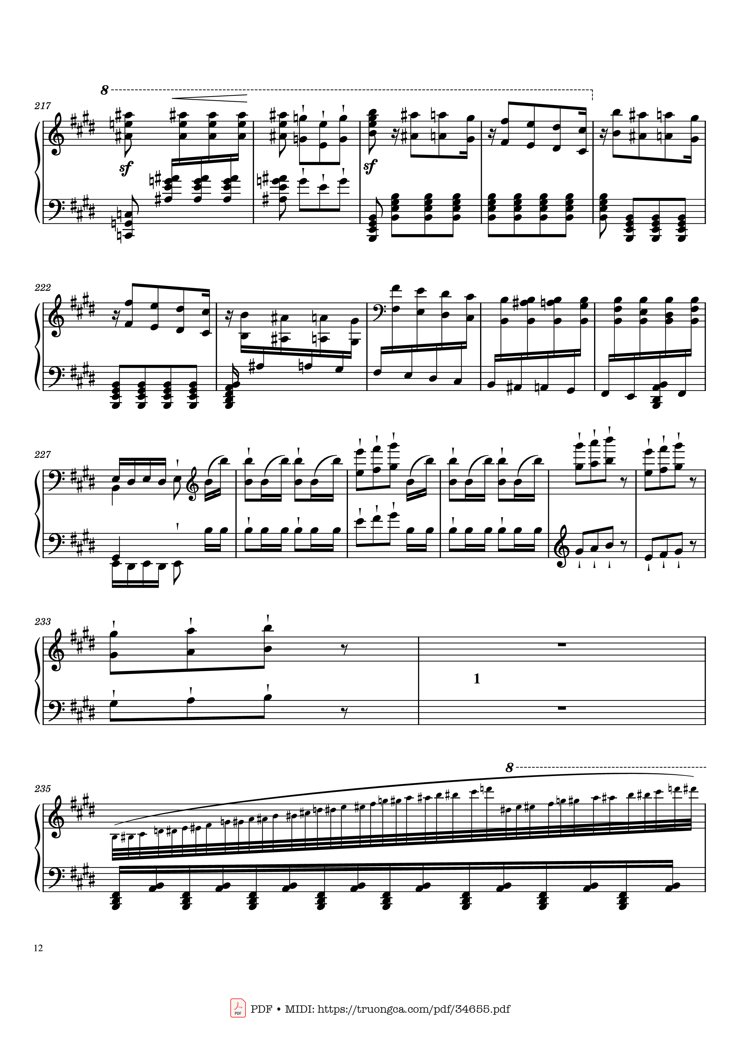 Page 12 of the piano sheet music PDF Piano – William Tell Overture Piano by Gioachino Rossini