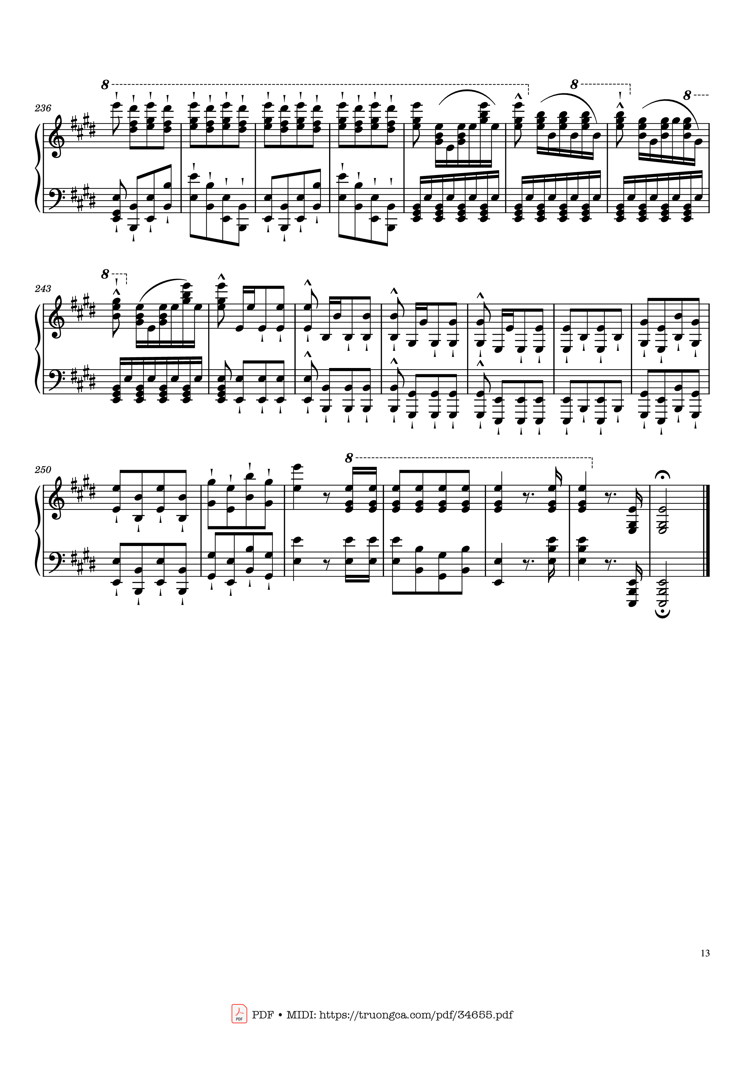 Page 13 of the piano sheet music PDF Piano – William Tell Overture Piano by Gioachino Rossini