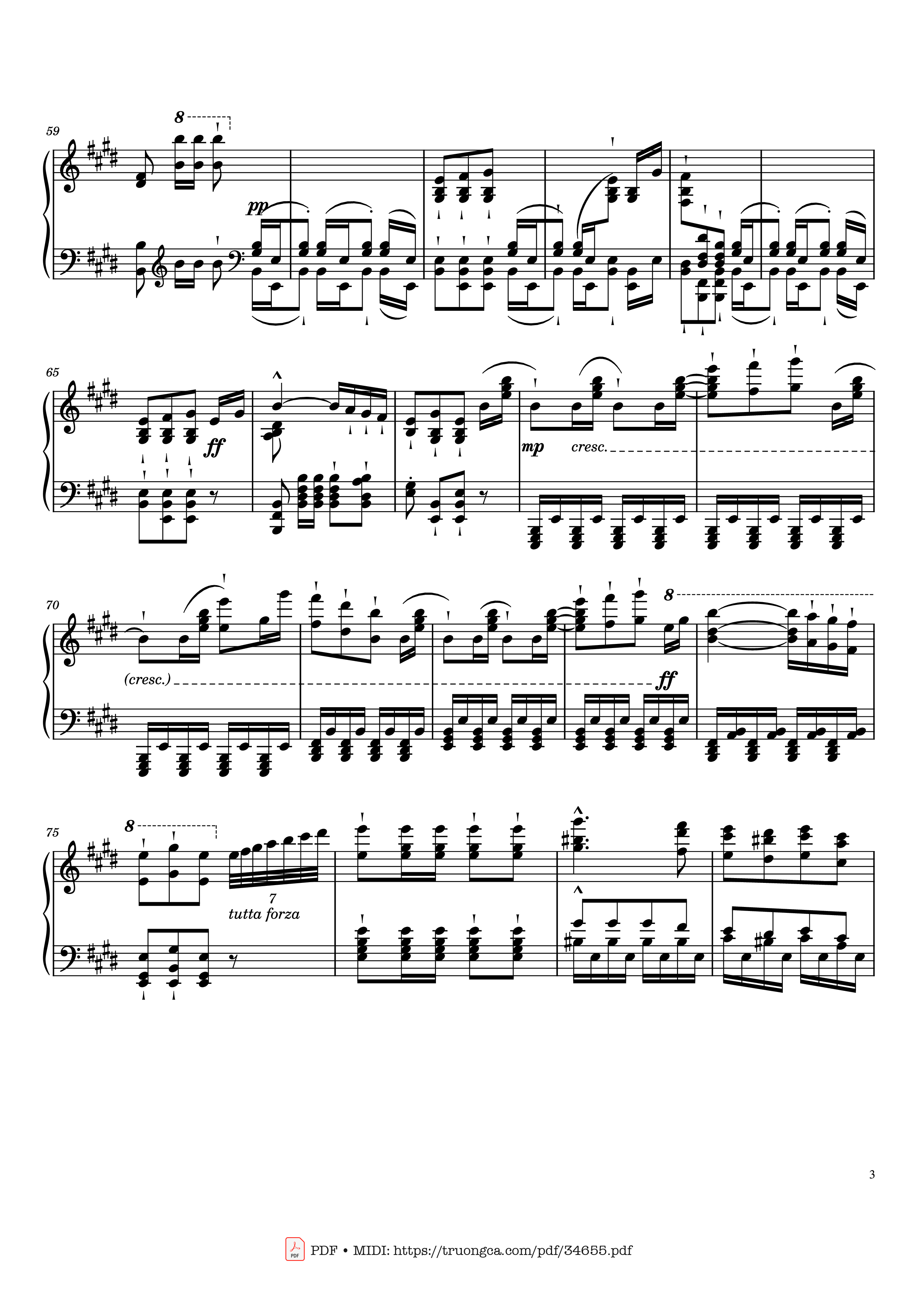 Page 3 of the piano sheet music PDF Piano – William Tell Overture Piano by Gioachino Rossini