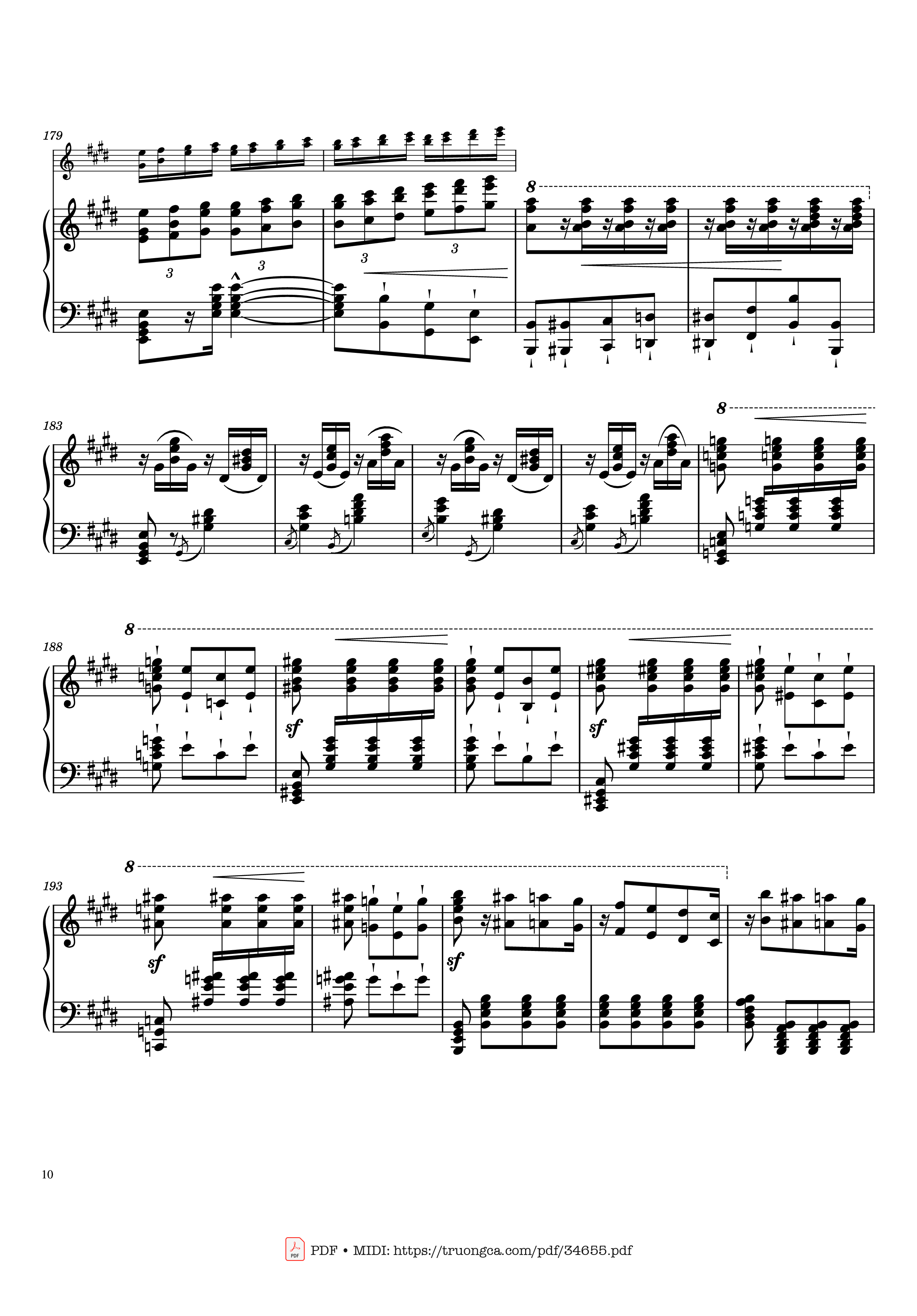 Page 10 of the piano sheet music PDF Piano – William Tell Overture Piano by Gioachino Rossini