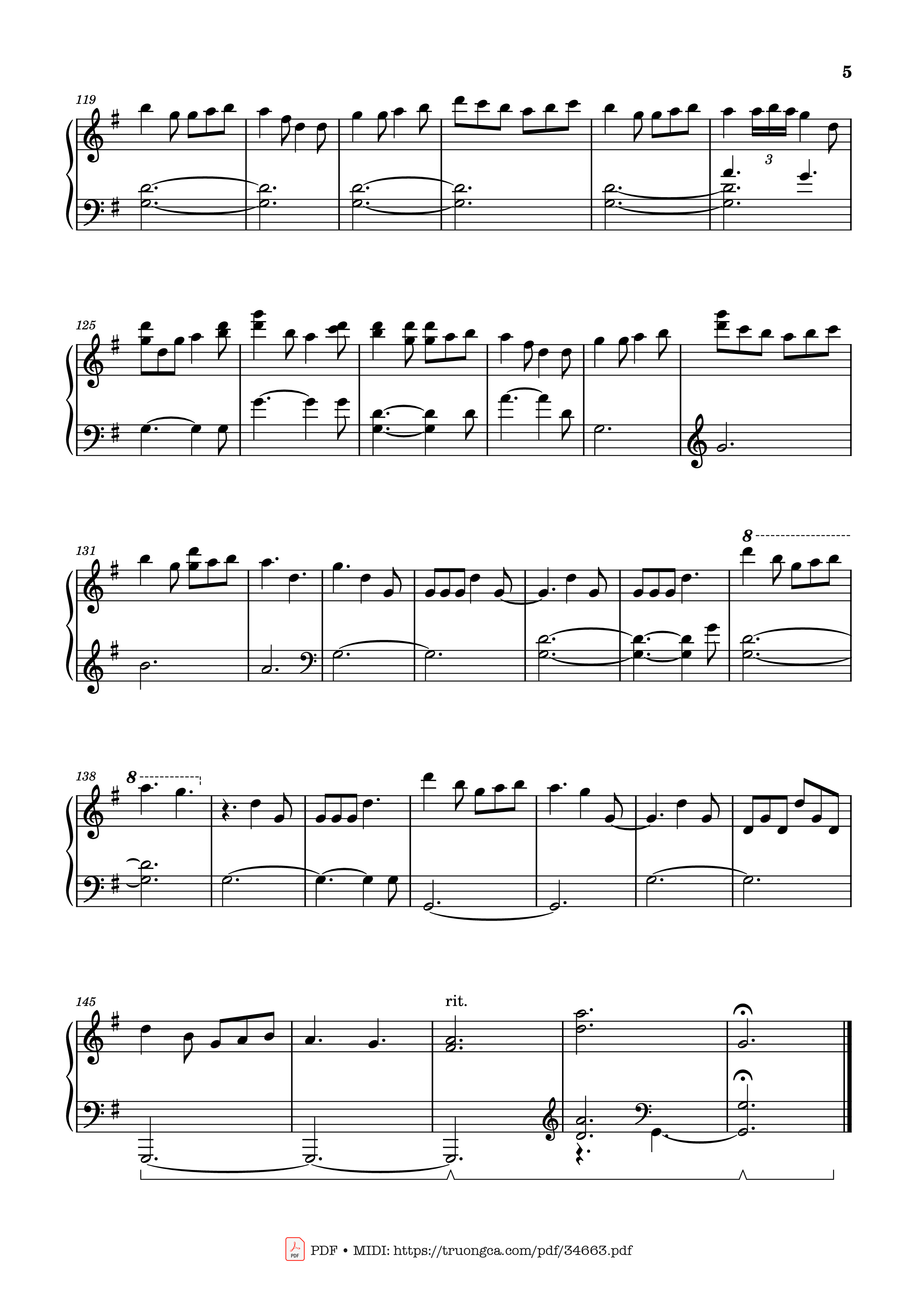 Page 5 of the piano sheet music PDF Piano – I Saw Three Ships Piano by English Christmas carol