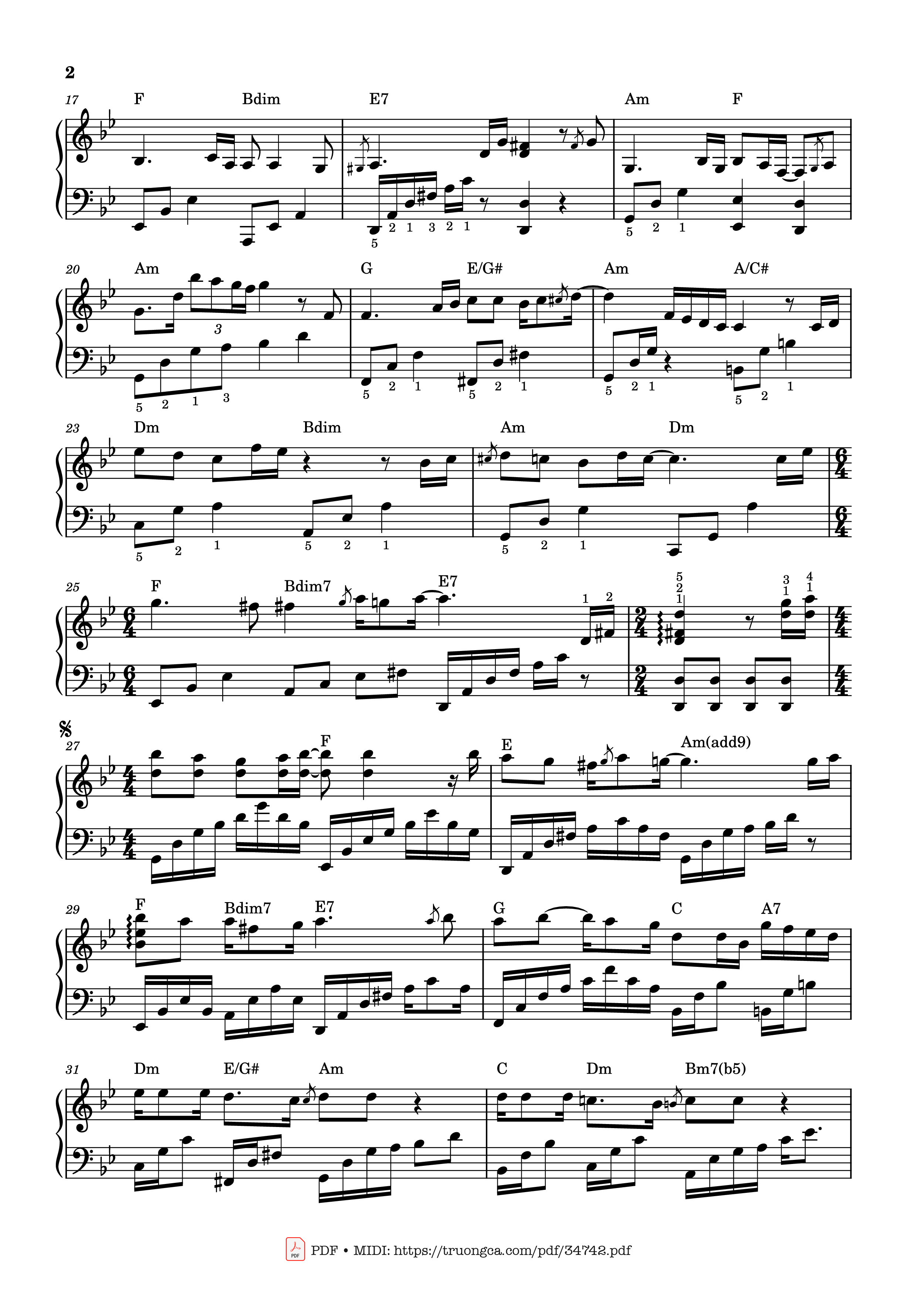 Page 2 of the piano sheet music PDF Piano – Người thầy Piano Solo by Nguyễn Nhất Huy