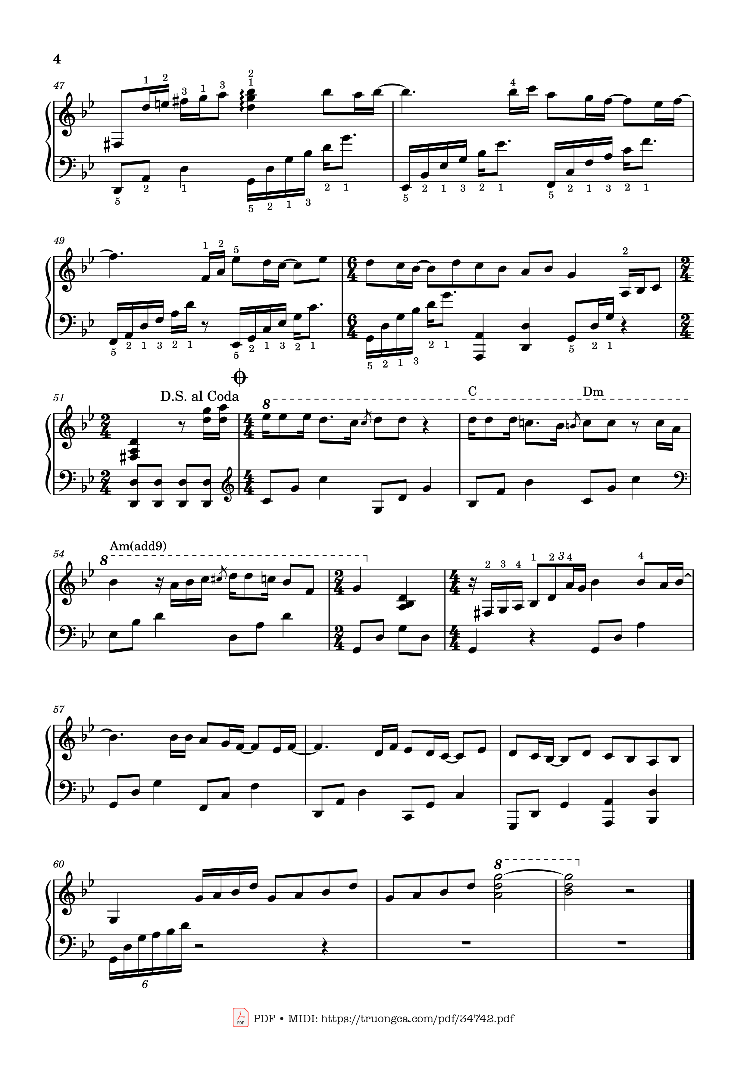 Page 4 of the piano sheet music PDF Piano – Người thầy Piano Solo by Nguyễn Nhất Huy