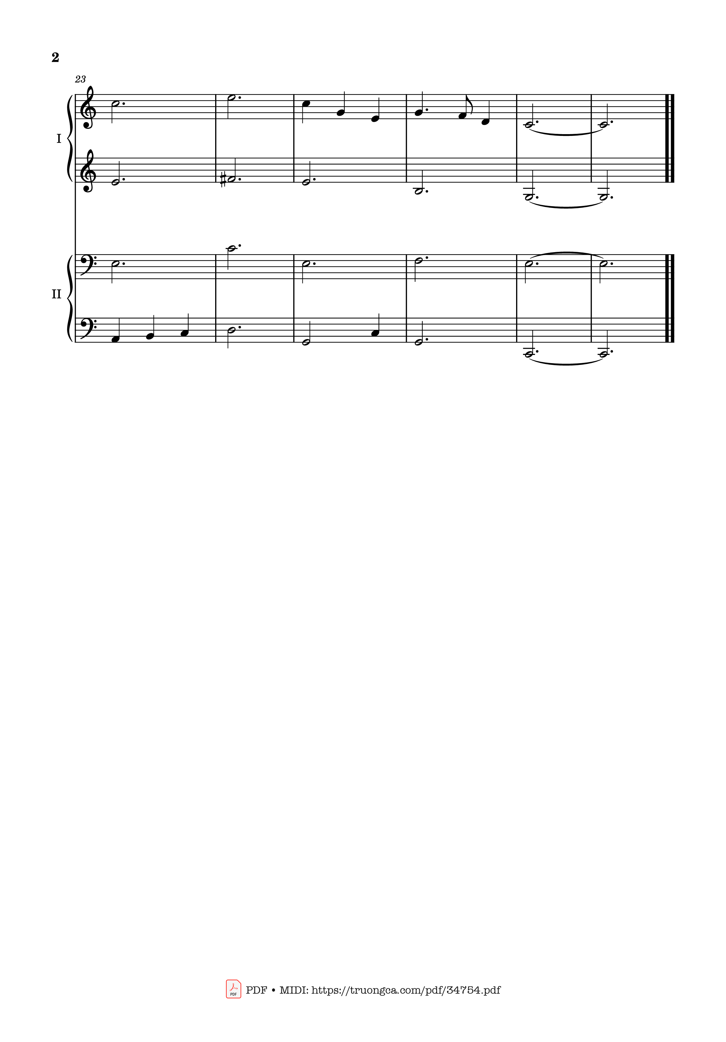 Page 2 of the piano sheet music PDF Piano – Silent Night, Stille Nacht Piano 4 Hands by Franz Xaver Gruber