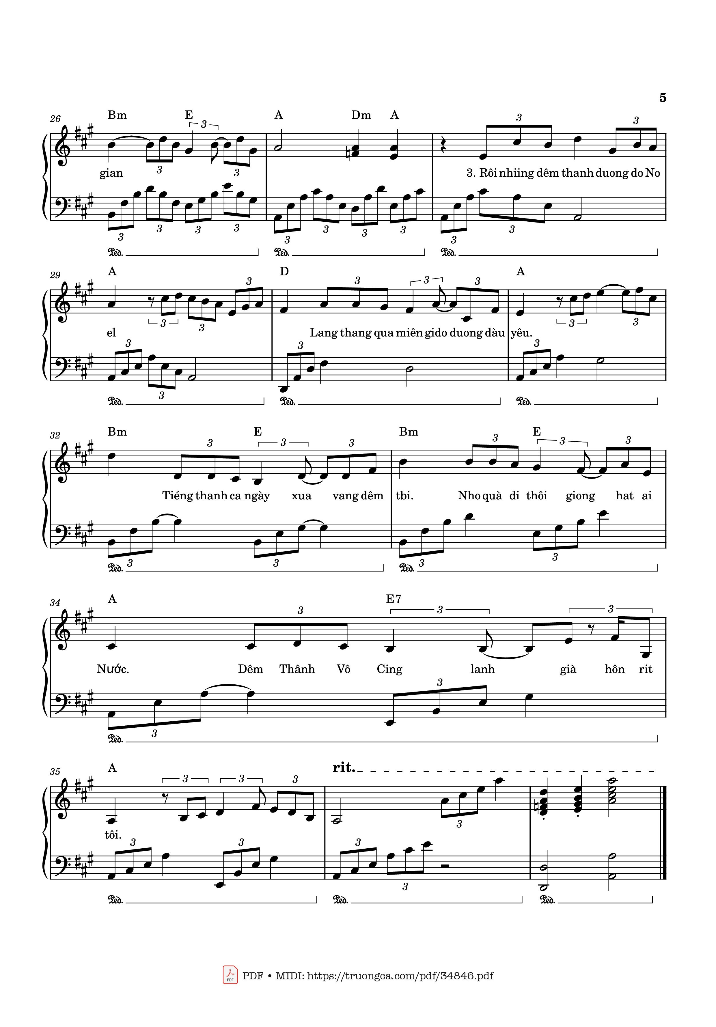 Page 5 of the piano sheet music PDF Piano – Bài Thánh Ca Buồn Piano by Nguyễn Vũ