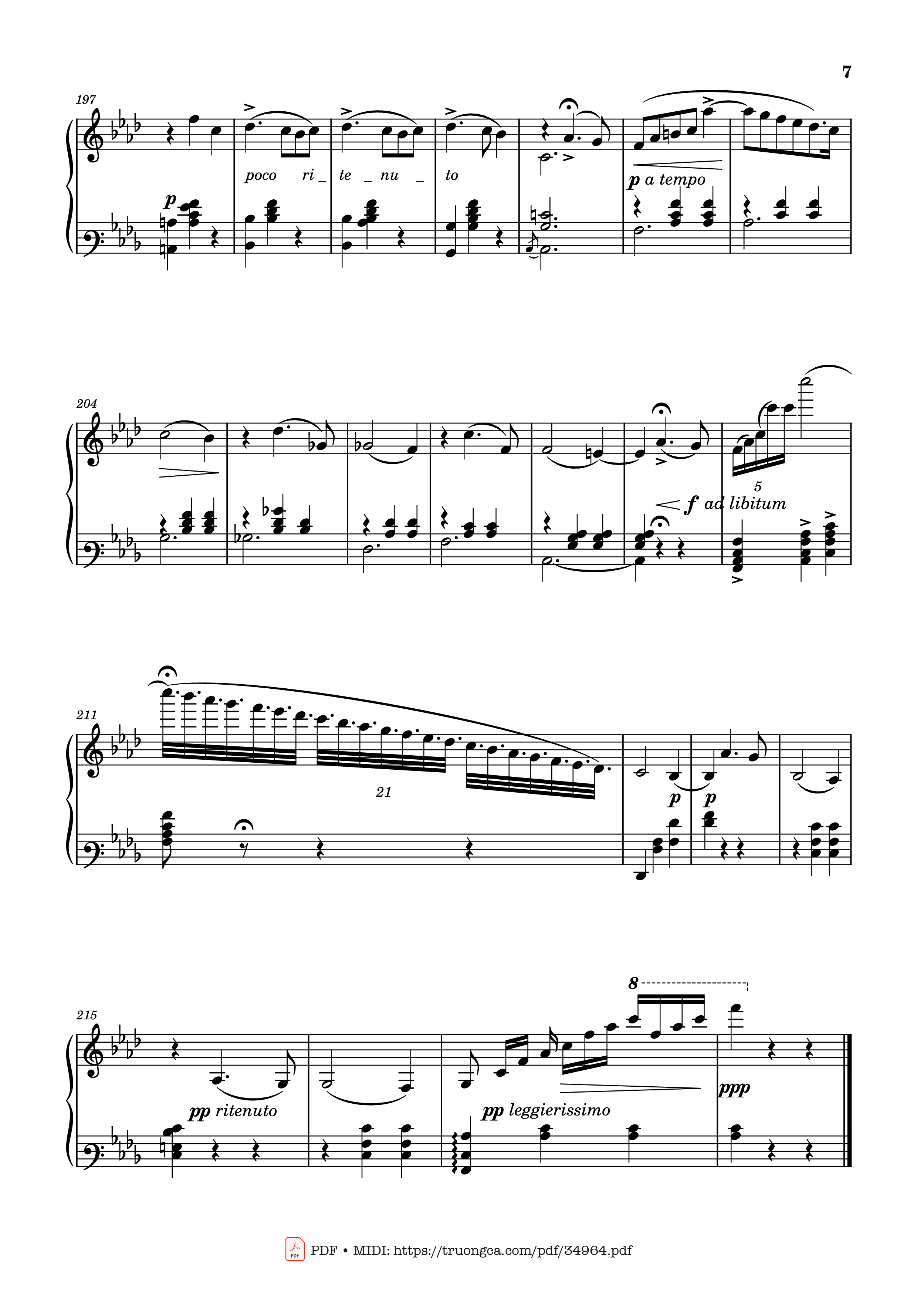 Page 7 of the piano sheet music PDF Piano – Valse Sentimentale Piano, Tchaikovsky by Pyotr Ilyich Tchaikovsky