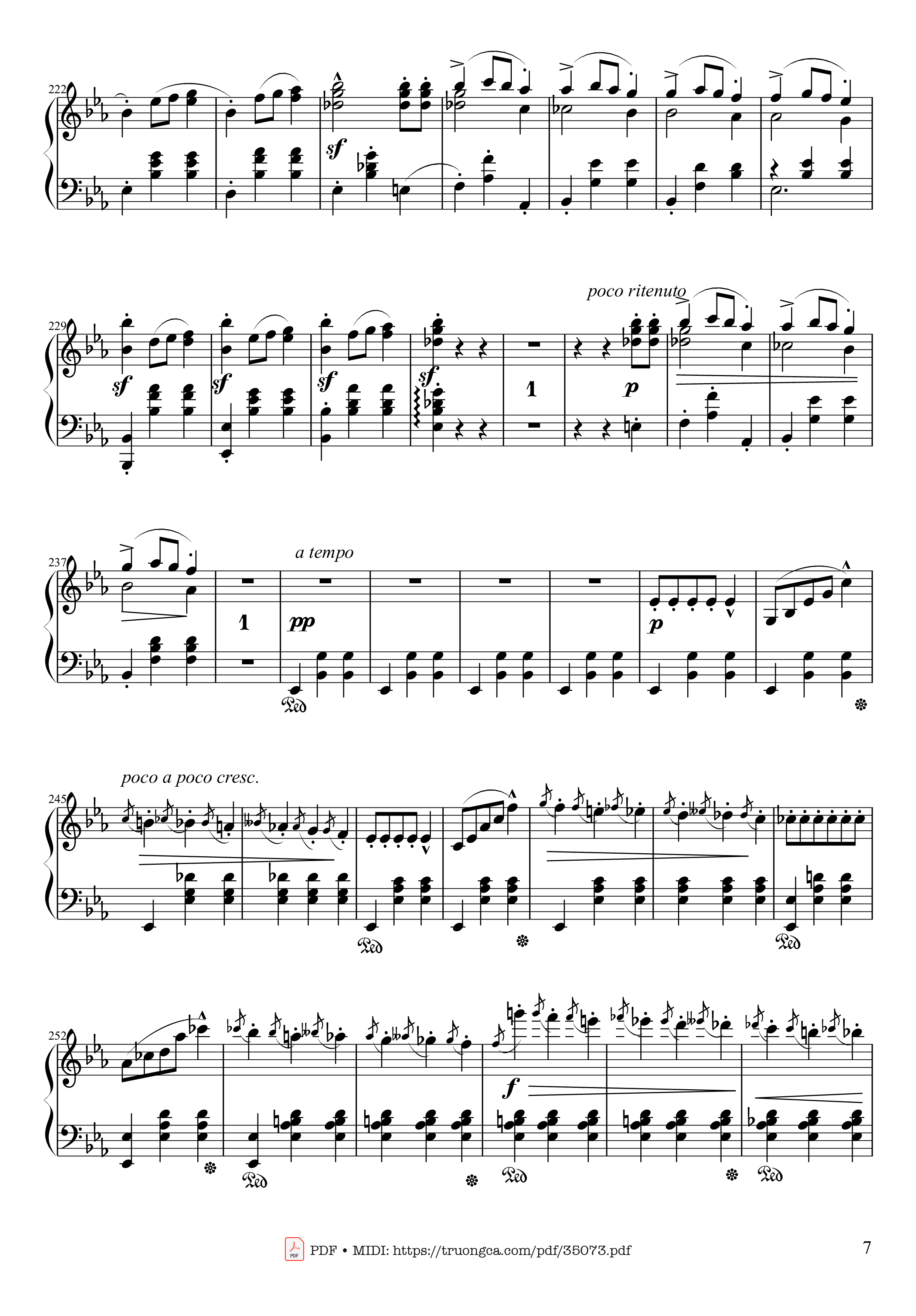 Page 7 of the piano sheet music PDF Piano – Waltz in E♭ Major, Grande Valse brillante Piano by Frédéric François Chopin