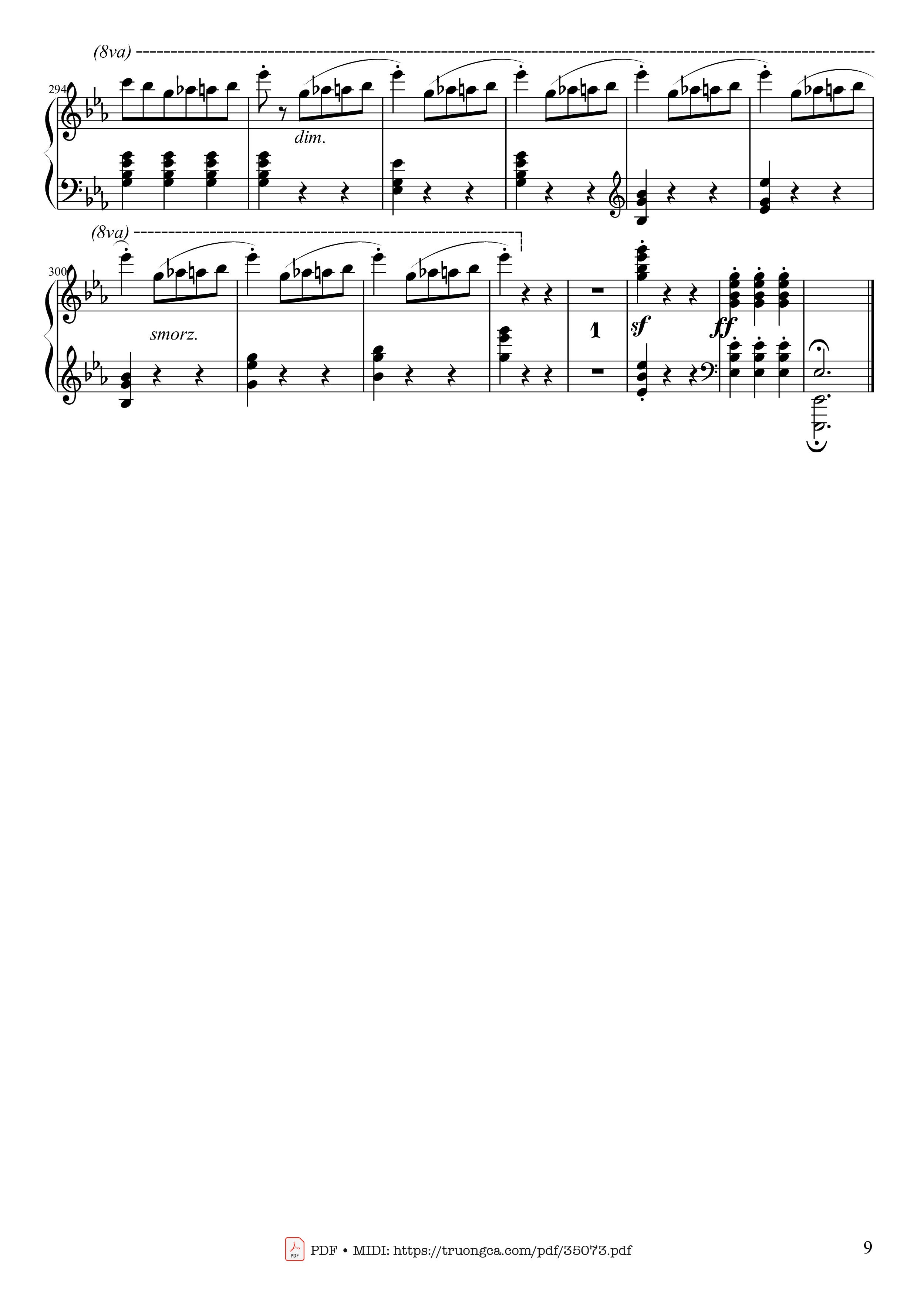 Page 9 of the piano sheet music PDF Piano – Waltz in E♭ Major, Grande Valse brillante Piano by Frédéric François Chopin
