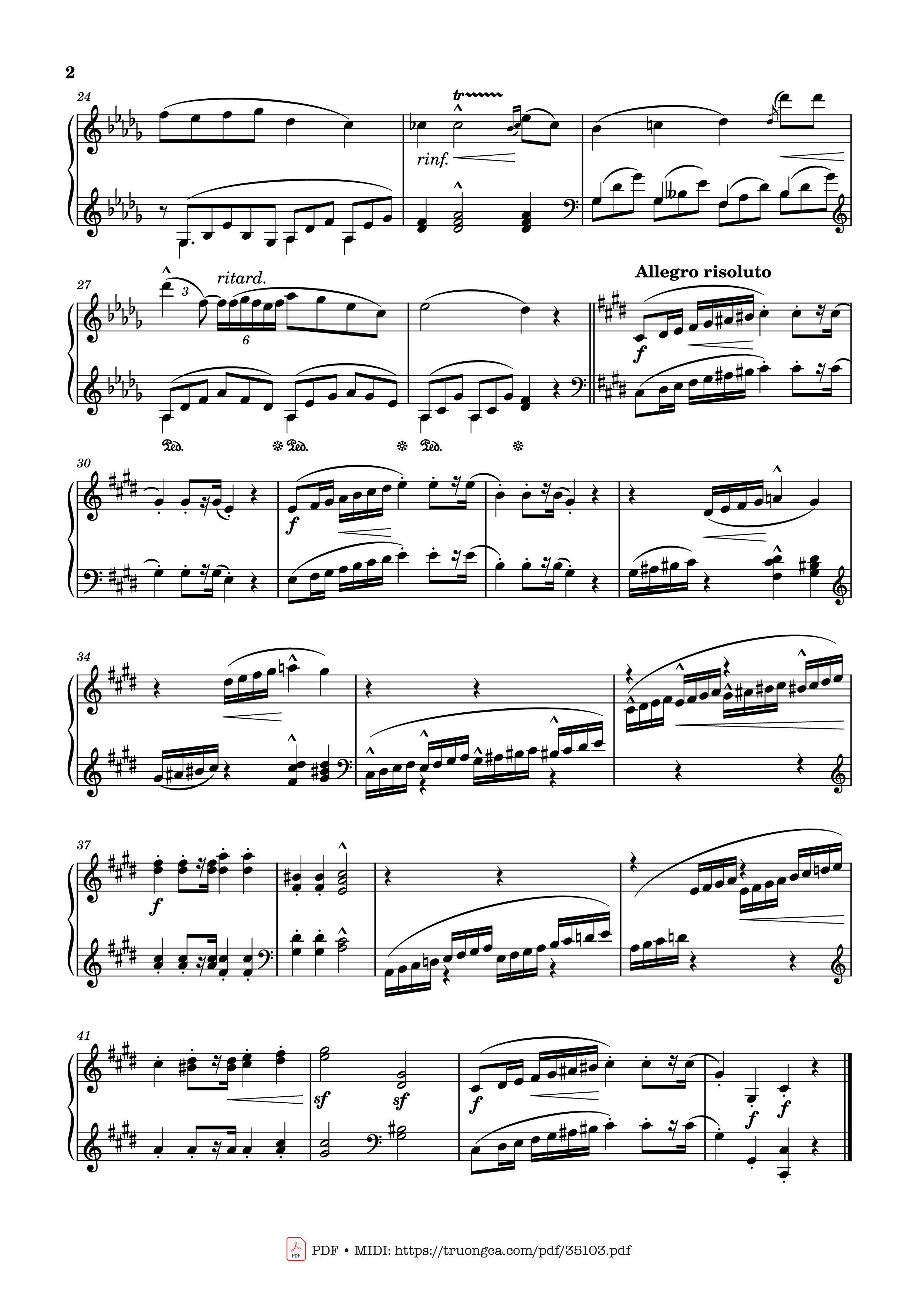 Page 2 of the piano sheet music PDF Piano – Étude No. 19 in C♯ Minor Piano by Stephen Heller