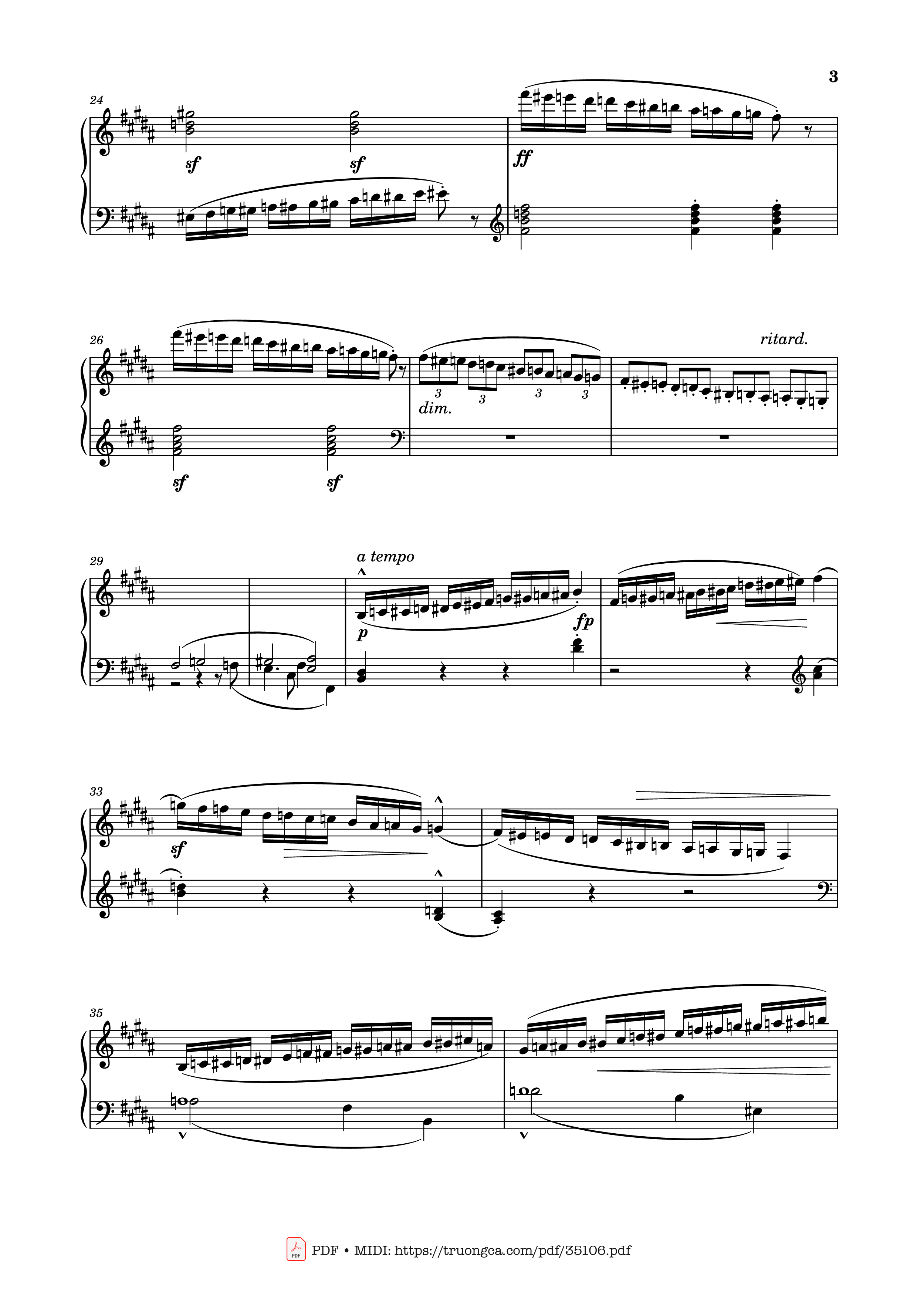 Page 3 of the piano sheet music PDF Piano – Étude No. 20 in B Major Piano by Stephen Heller