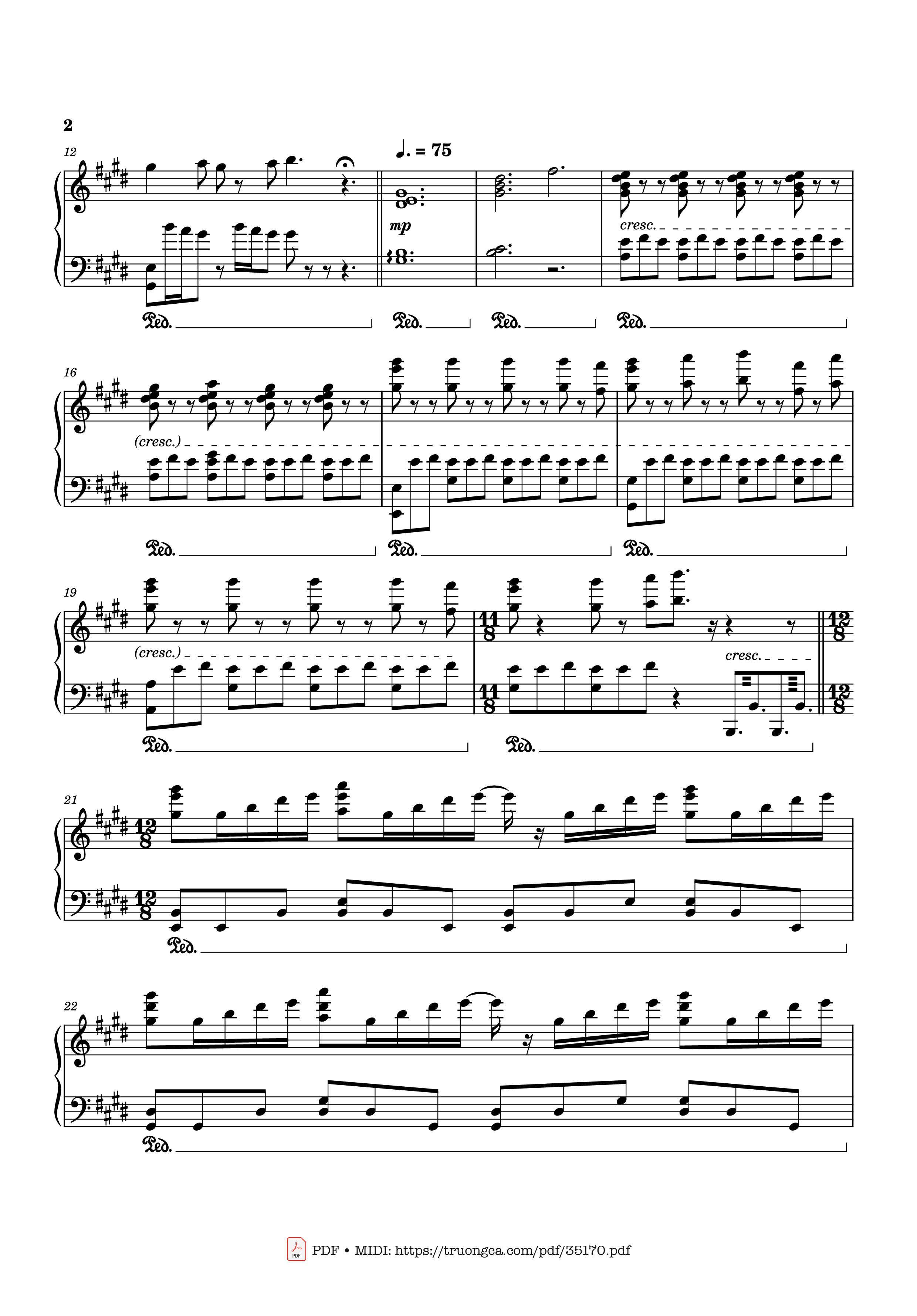 Page 2 of the piano sheet music PDF Piano – In the pool, Chainsaw Man, Reze Arc OST by Kensuke Ushio